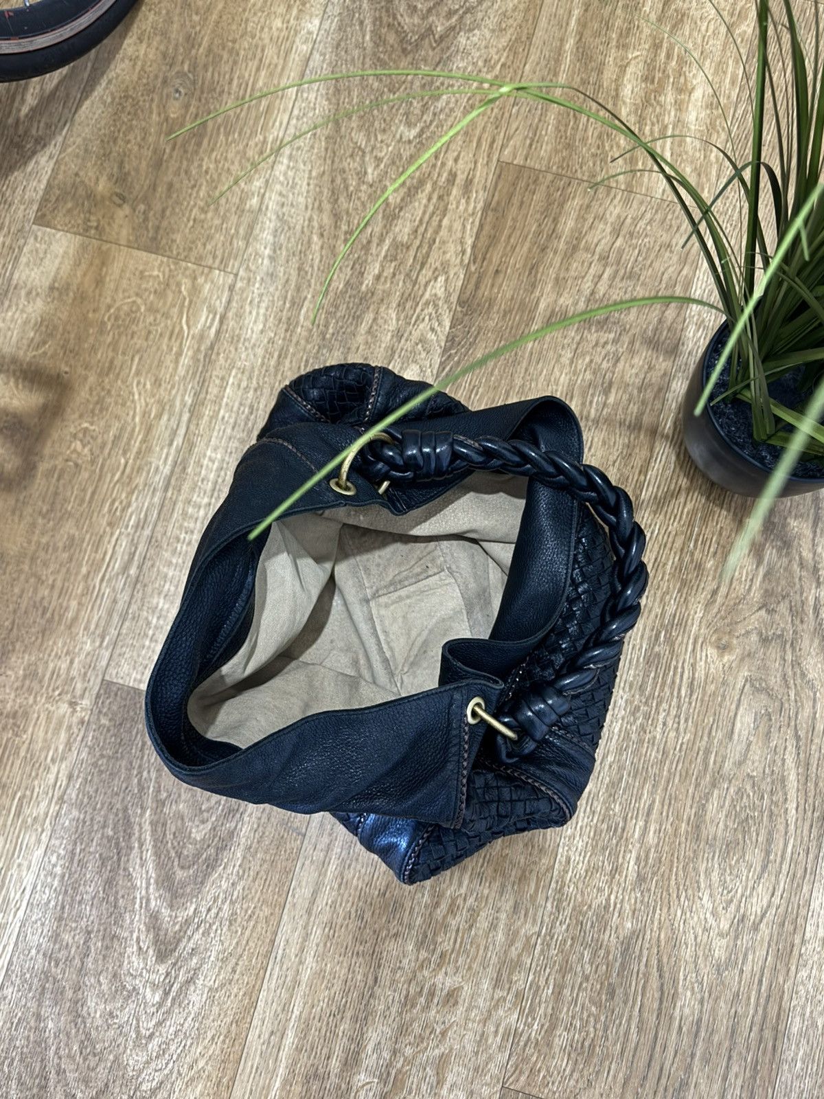 Bottega Veneta VINTAGE BOTTEGA VENETA LEATHER 2000s WICKER CITY BAG Size ONE SIZE - 4 Thumbnail