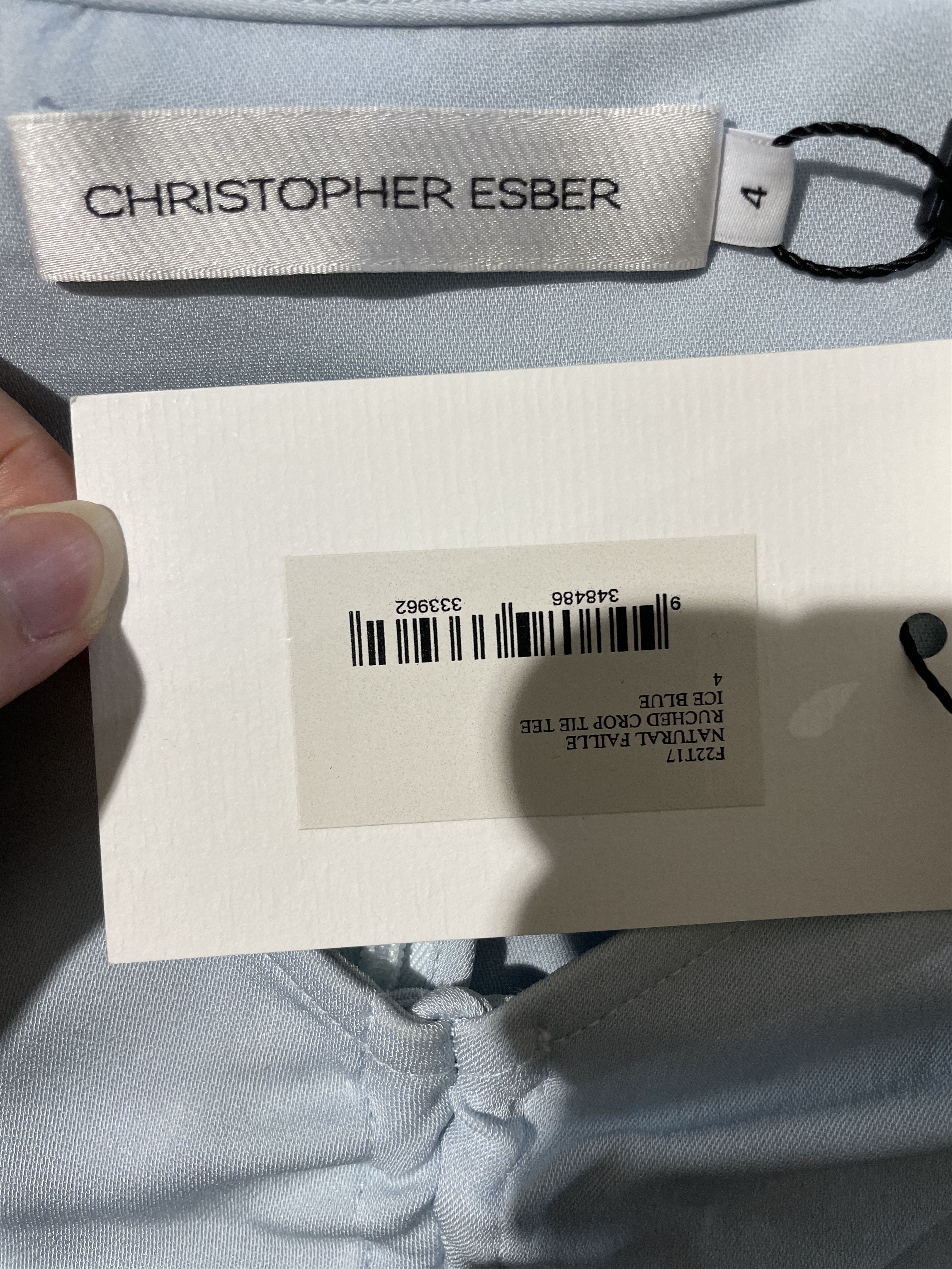 Christopher Esber Ruched Crop Tie Tee Size XS / US 0-2 / IT 36-38 - 7 Thumbnail