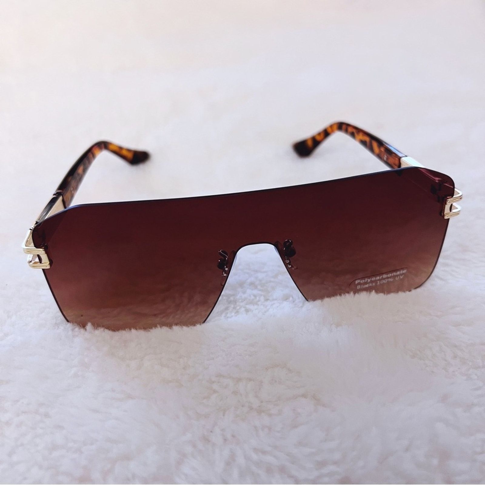 Other Sadie Brown Oversized Rimless Flat-Top Sunglasses Size ONE SIZE - 7 Thumbnail