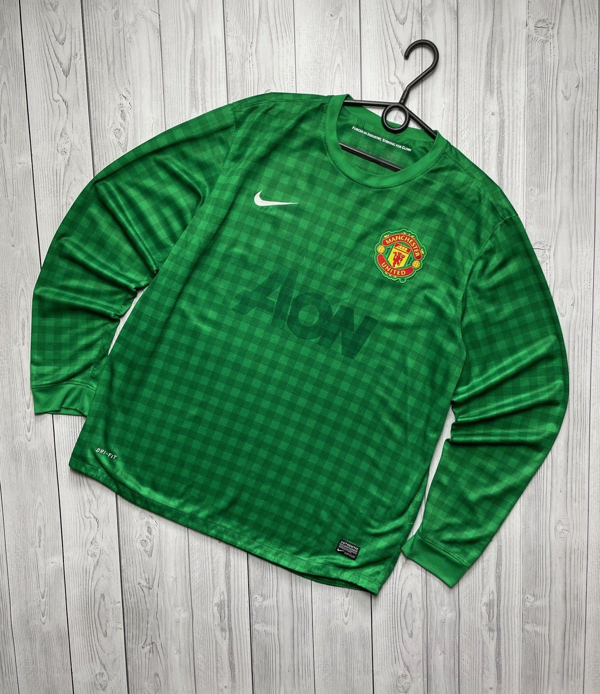 Nike Vintage Nike Manchester United Goalkeeper jersey green rare Size US XL / EU 56 / 4 - 1 Thumbnail