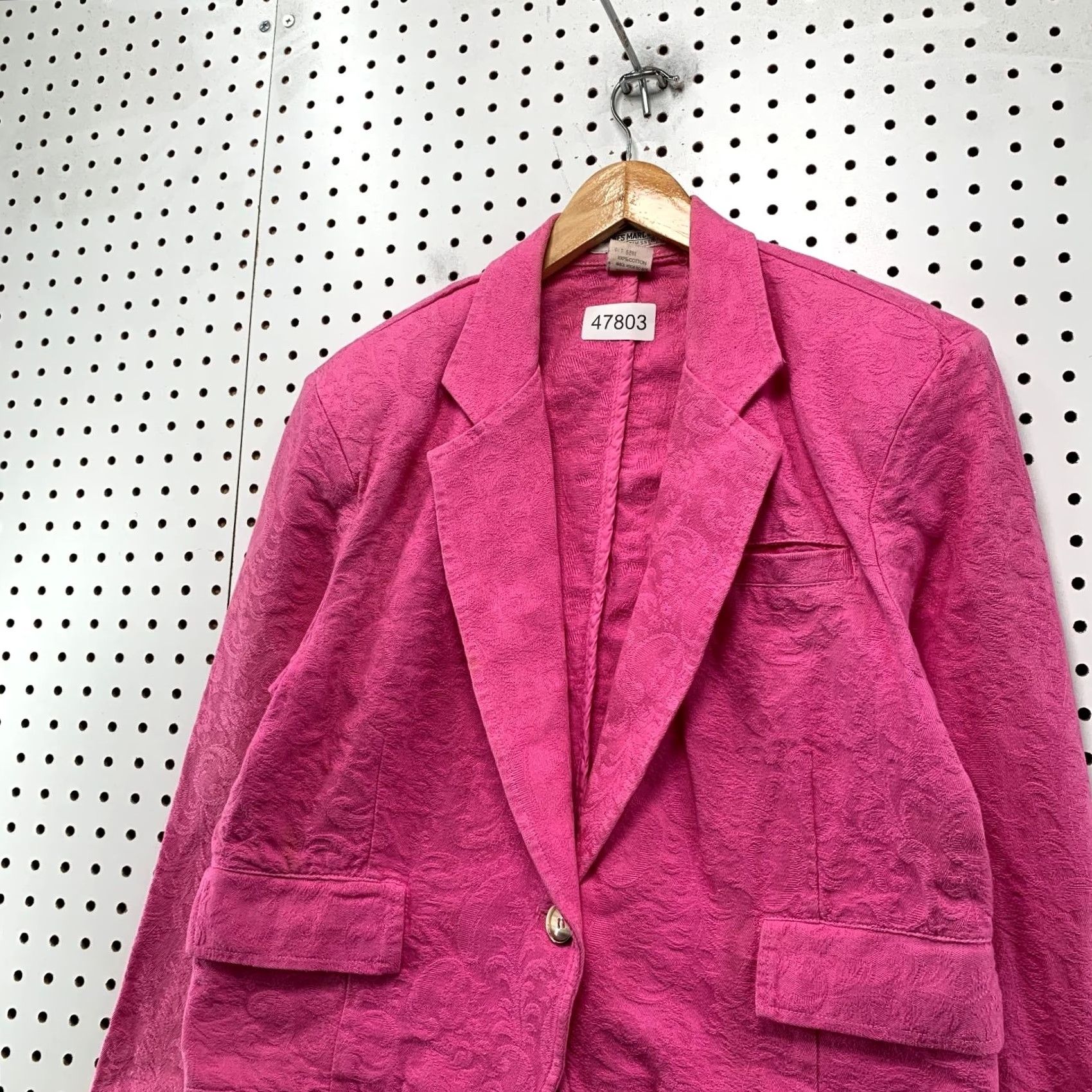 Guess VINTAGE Guess Blazer Womens M Pink Floral 90s Cotton Textured Glam 90s Mens Womens Size M / US 6-8 / IT 42-44 - 6 Thumbnail