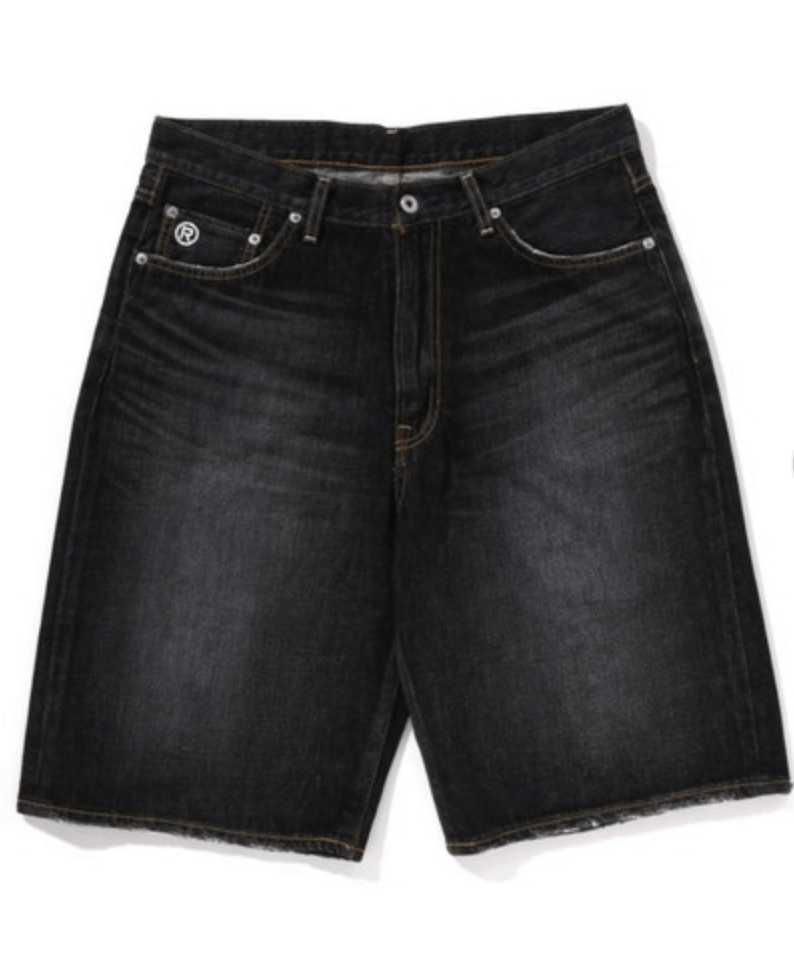 Number (N)ine bape ape COLLEGE RELAXED FIT 13 OZ DENIM SHORTS Size US 36 / EU 52 - 2 Thumbnail