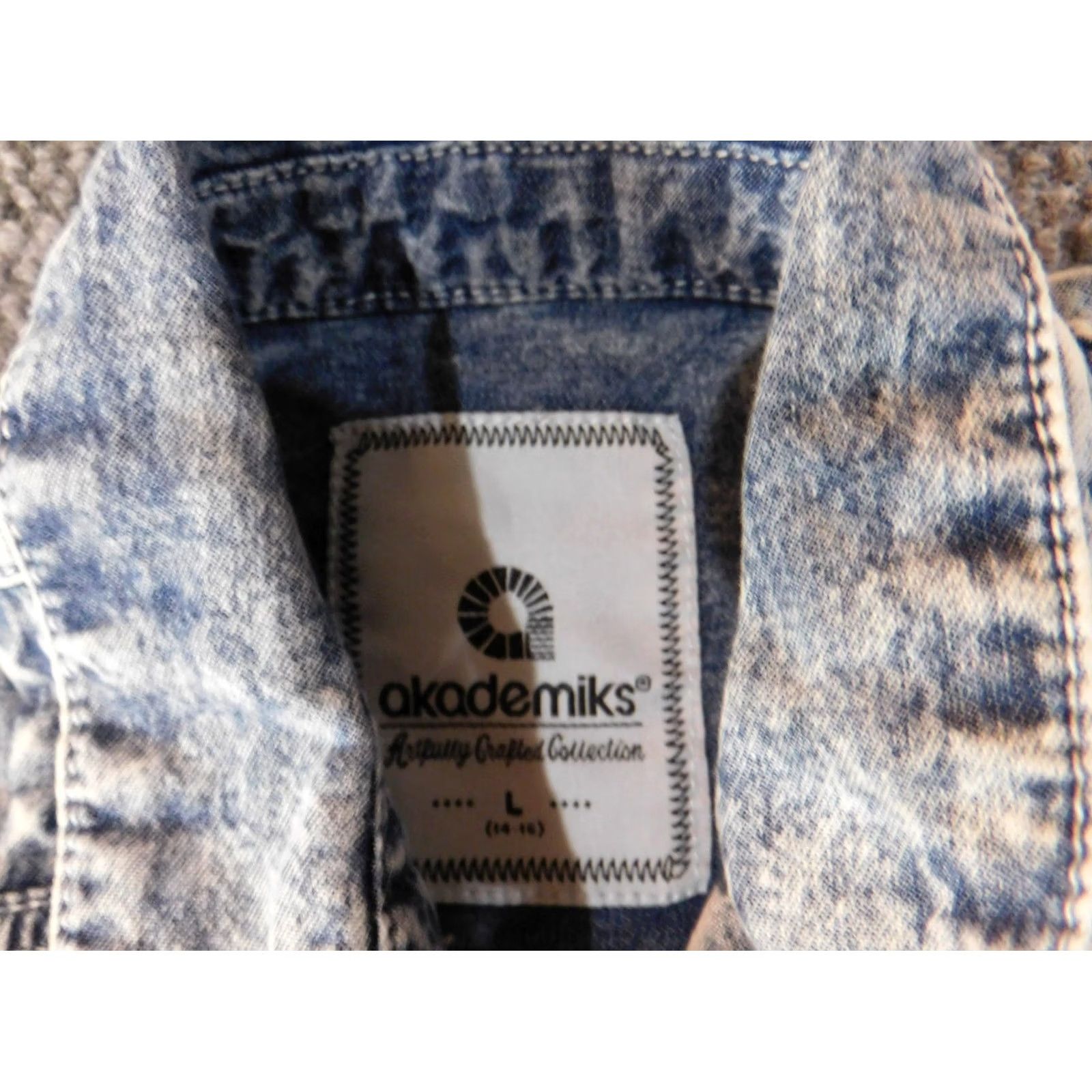 Akademiks VINTAGE Akademiks Denim Shirt Womens Large Blue Jeans Retro Button-Up Hip-Hop Vintage Size L / US 10 / IT 46 - 5 Thumbnail