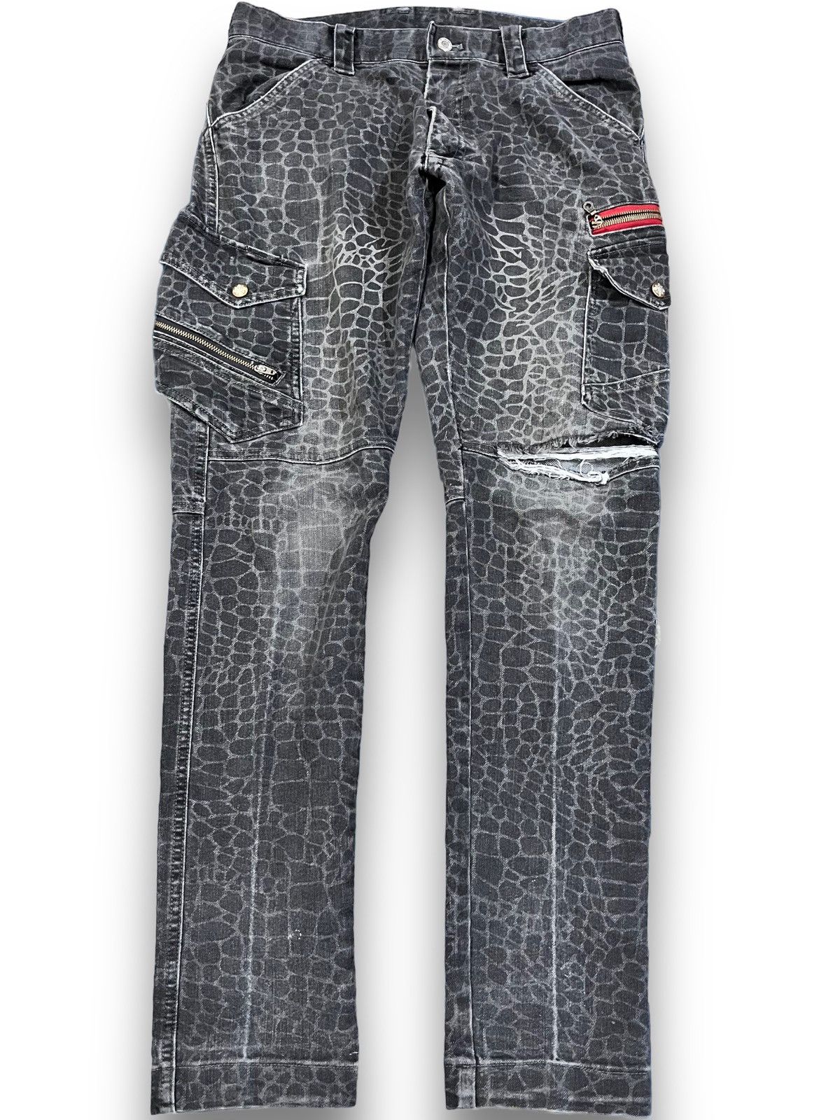 Japanese Brand × Temple Of Jawnz Vintage Jawin SnakeSkin Cargo Denim Size US 32 / EU 48 - 1 Thumbnail