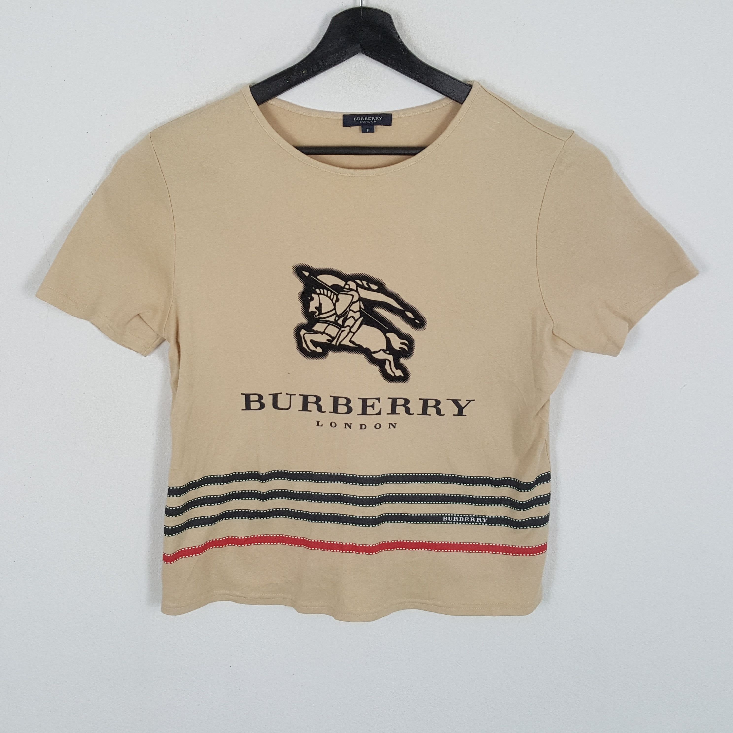 Burberry × Vintage BURBERRY LONDON Logo Design Custom Spellout Art Tshirt Size S / US 4 / IT 40 - 1 Thumbnail
