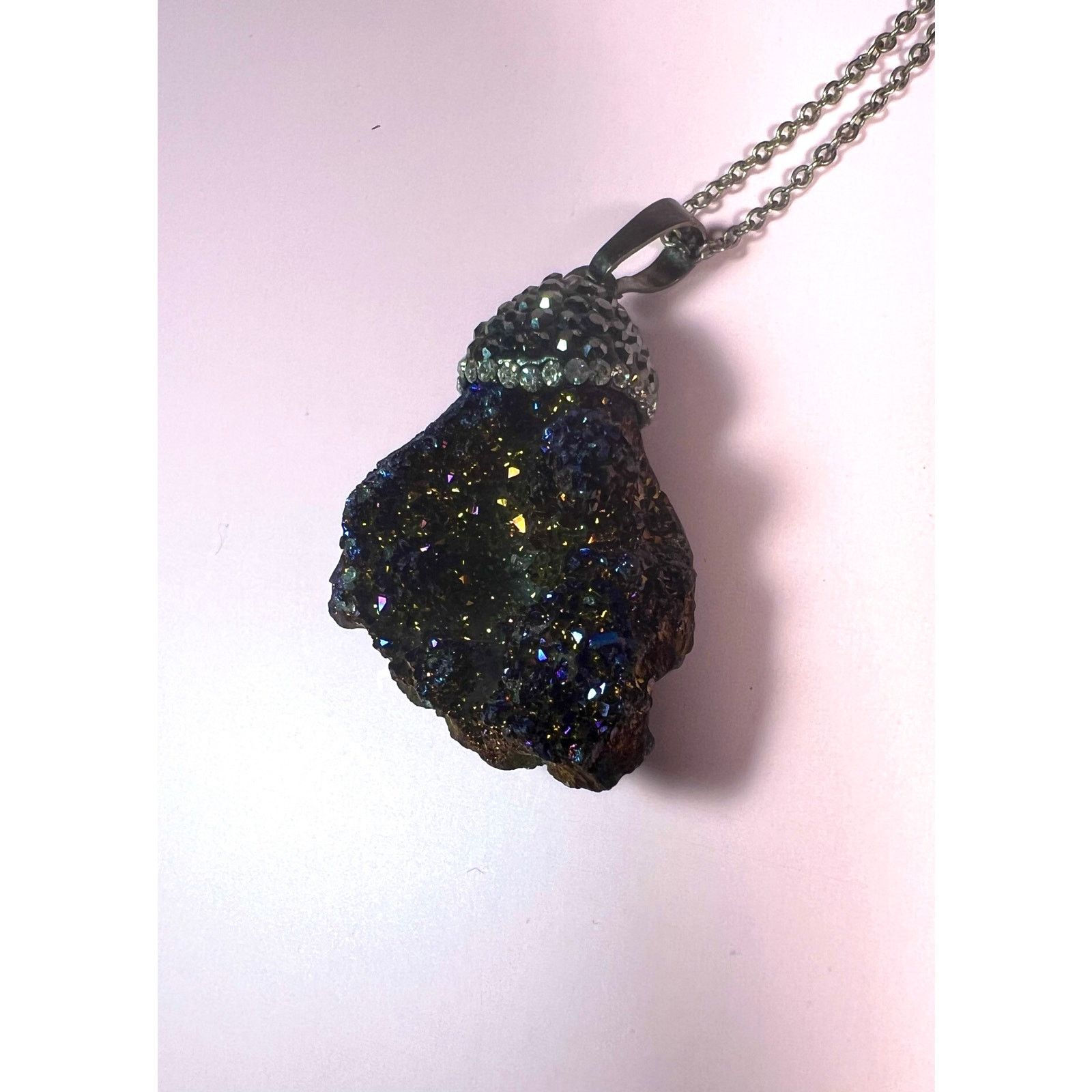 Handmade Druzy quartz necklace Size ONE SIZE - 2 Thumbnail