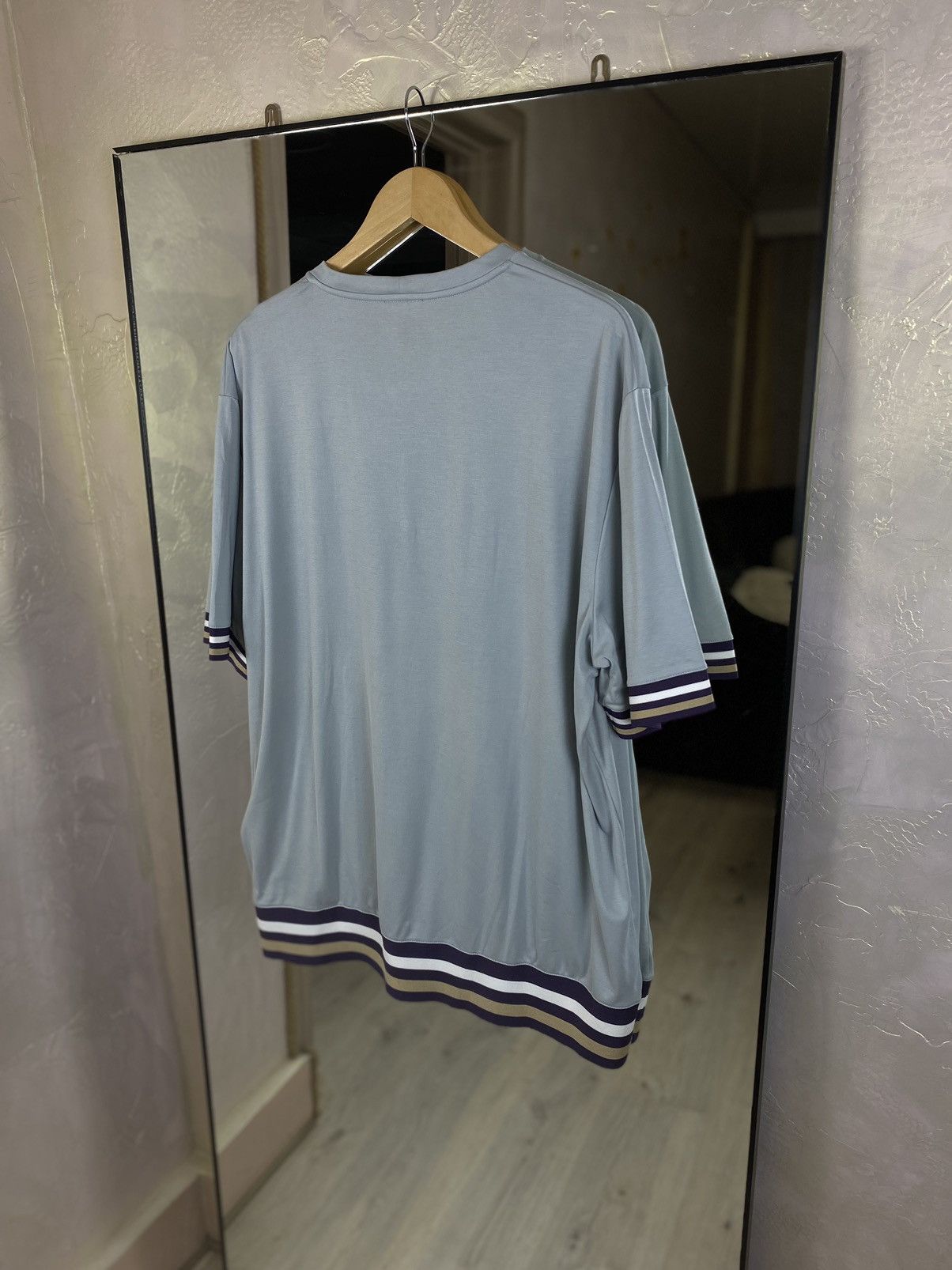 Emporio Armani Giorgio Armani Oversized Ribbed Trim T-Shirt | Sky Blue Size US XXL / EU 58 / 5 - 7 Thumbnail
