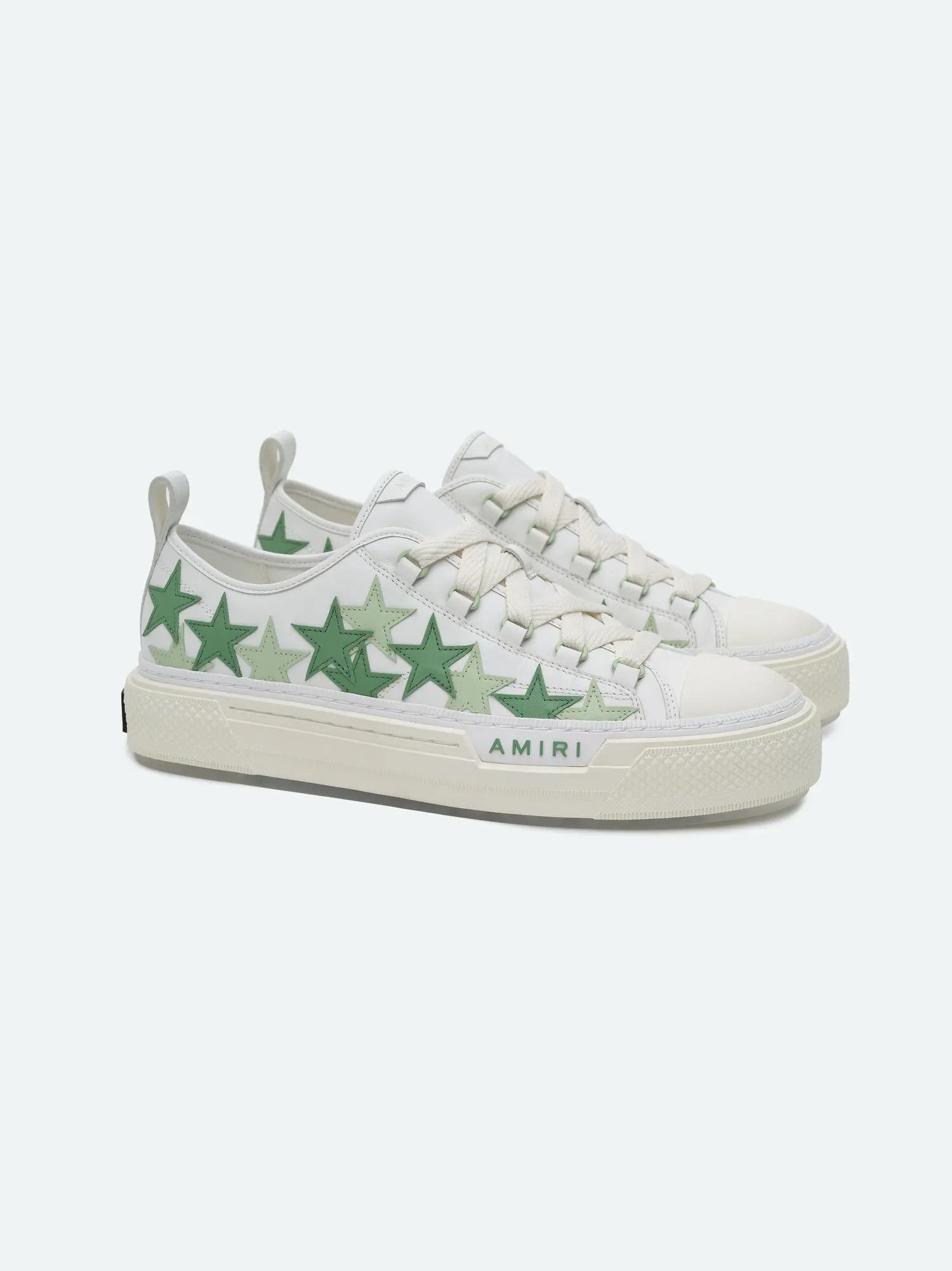 Amiri oc11z0425 Stars Court Low-Top Sneakers in Green/White Size US 13 / EU 46 - 2 Thumbnail