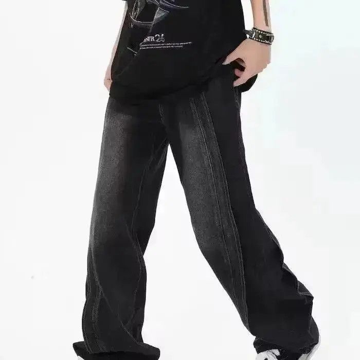 Japanese Brand Wide Leg Jeans Baggy Y2k Washed Size US 30 / EU 46 - 4 Thumbnail