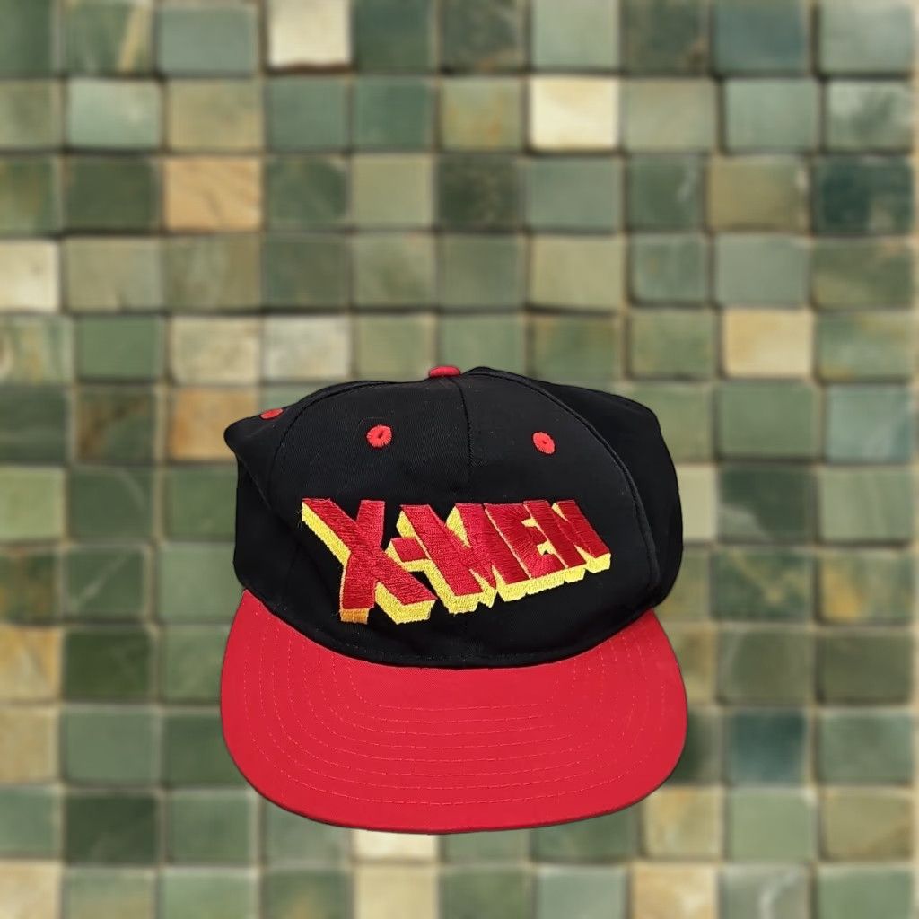 American Needle VINTAGE American Needle X-MEN Snapback Hat Cap Adjustable Unisex Adults Black Red Yellow Green 1990s Marvel Cap Mens Womens Boys Girls Size ONE SIZE - 1 Thumbnail