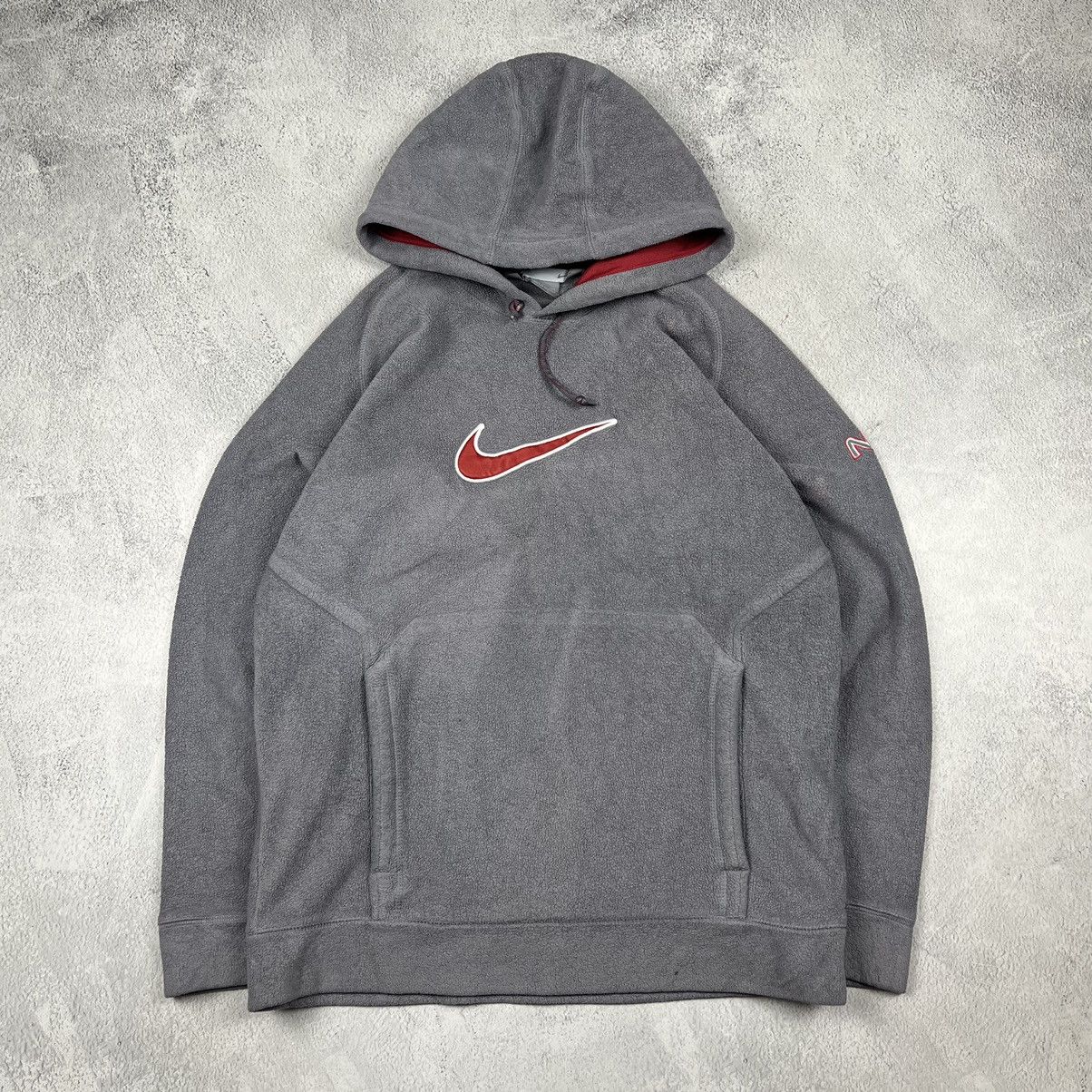 image of Nike Big Logo Y2K Fleece Hoodie in Grey, Men's (Size Medium)