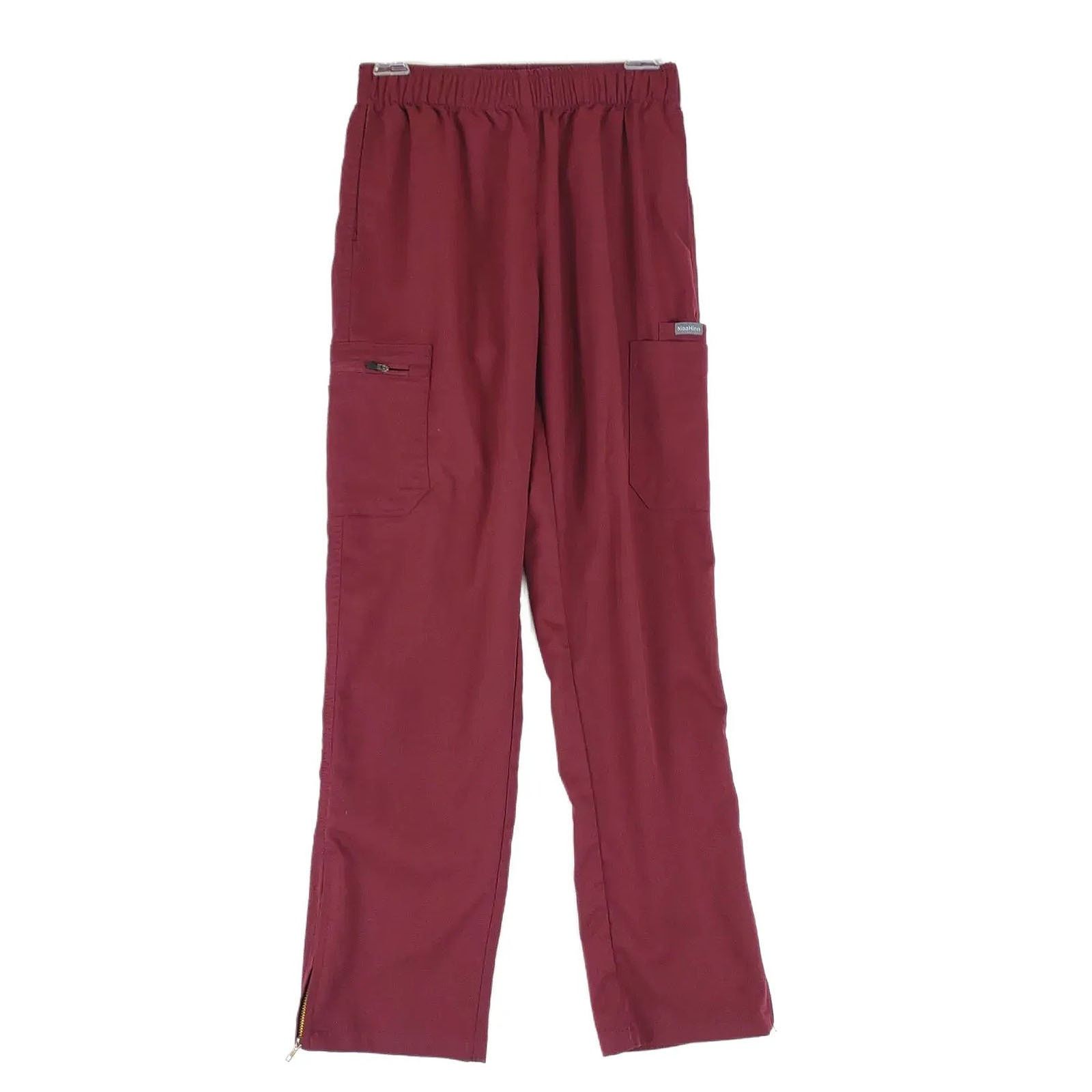 Other NiaaHinn Scrubs Burgundy Zipper Ankle Cargo Pocket Pants Size 32" / US 10 / IT 46 - 1 Thumbnail
