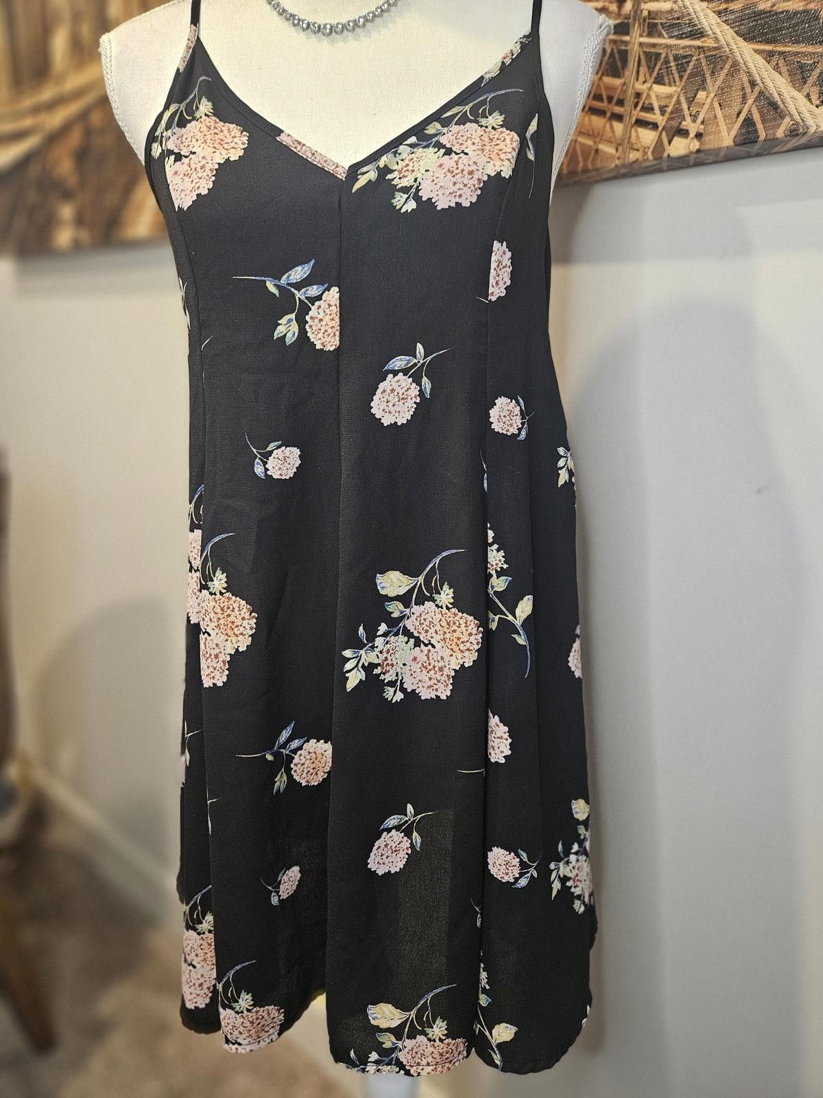 Luchiano Visconti Lush Floral Black Slip Dress – Perfect for Summer #H61 Size XS / US 0-2 / IT 36-38 - 4 Thumbnail