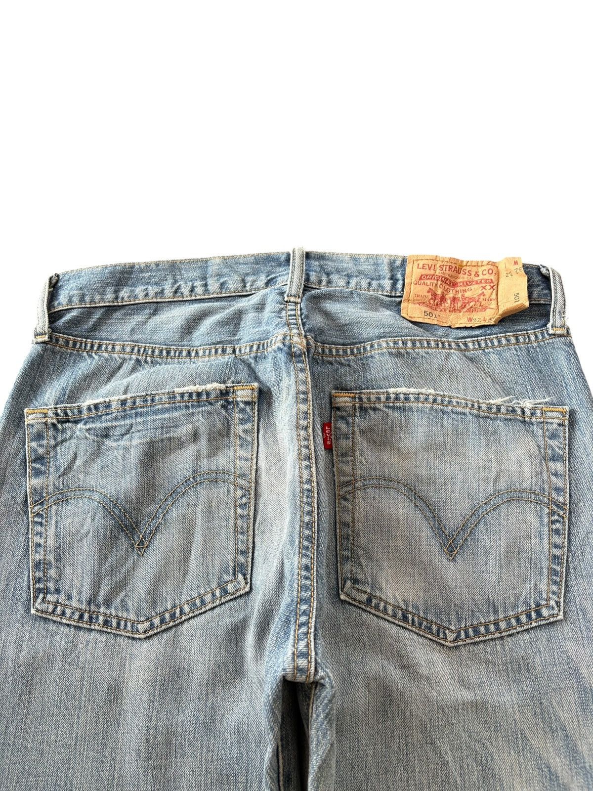 Levi's Vintage 90s Levis 501 Faded Wash Distress Baggy Jeans Size US 32 / EU 48 - 4 Thumbnail