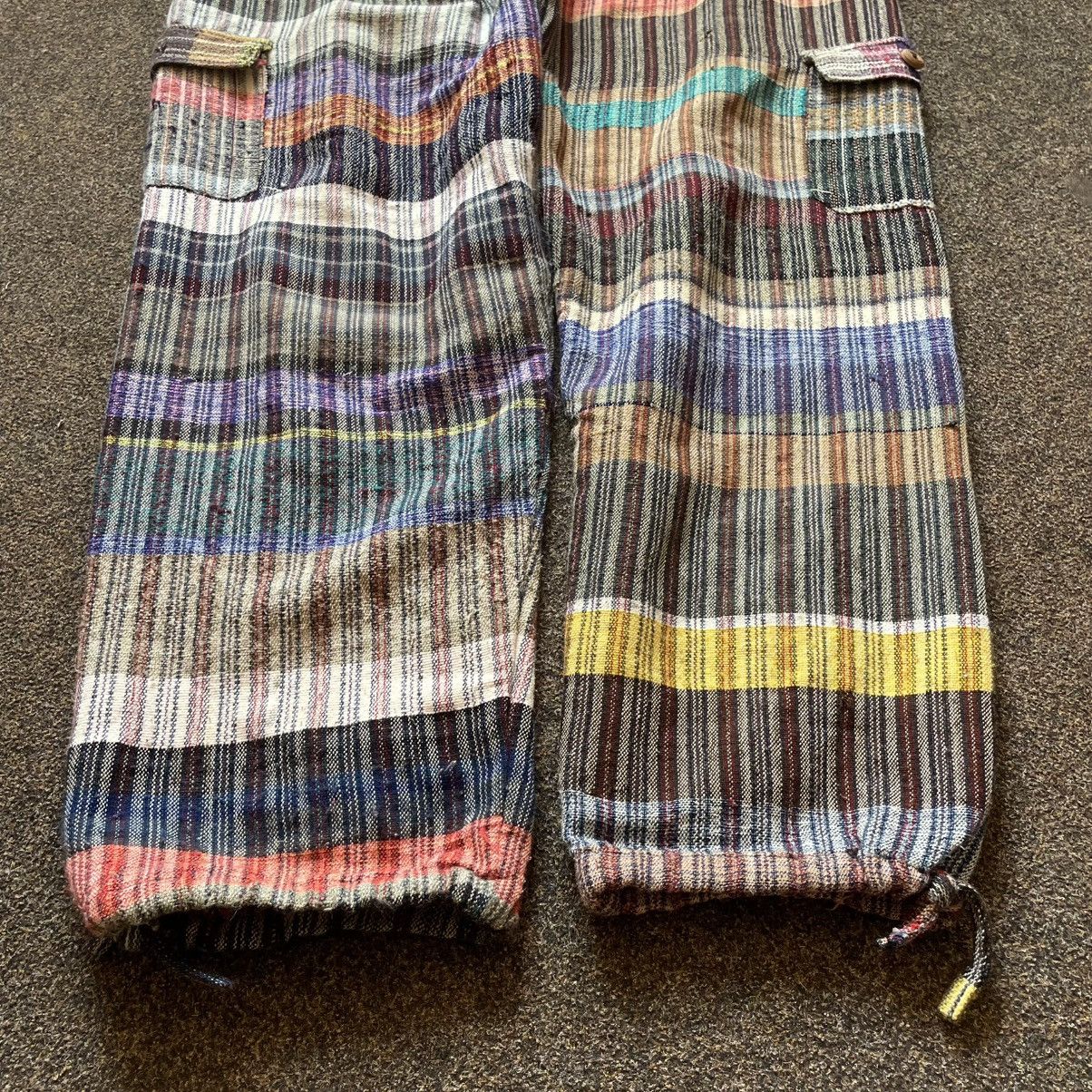 Vintage Vintage Y2K Baggy Striped Cargo Pants Skate Streetwear 33 Size 33" - 4 Thumbnail