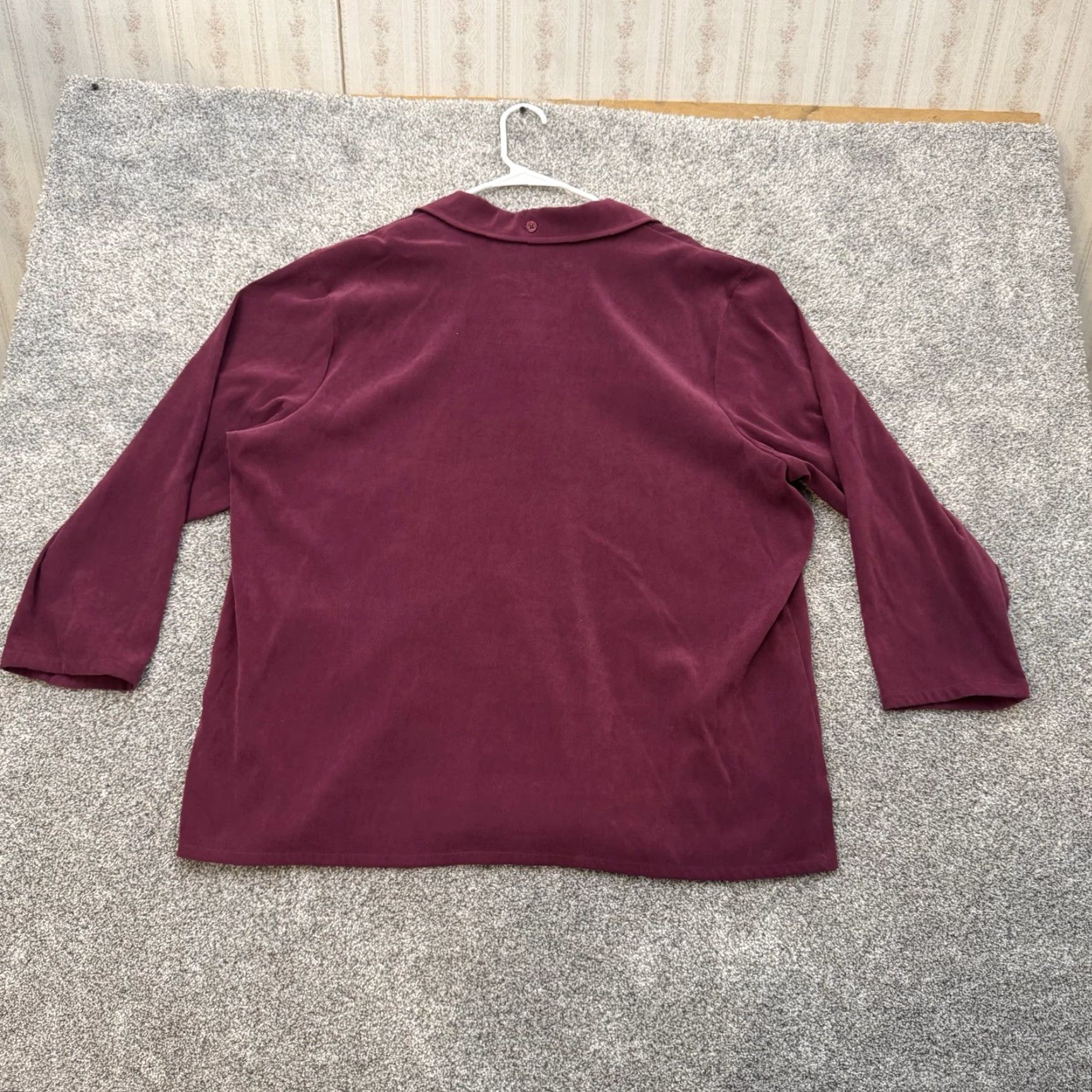 Denim & Co. VINTAGE Denim & Co Velour Button Up Shirt 1X Plus Purple Long Sleeve Collared Pocket 90s Gothic Retro Whimsigoth Womens Size XL / US 12-14 / IT 48-50 - 7 Thumbnail
