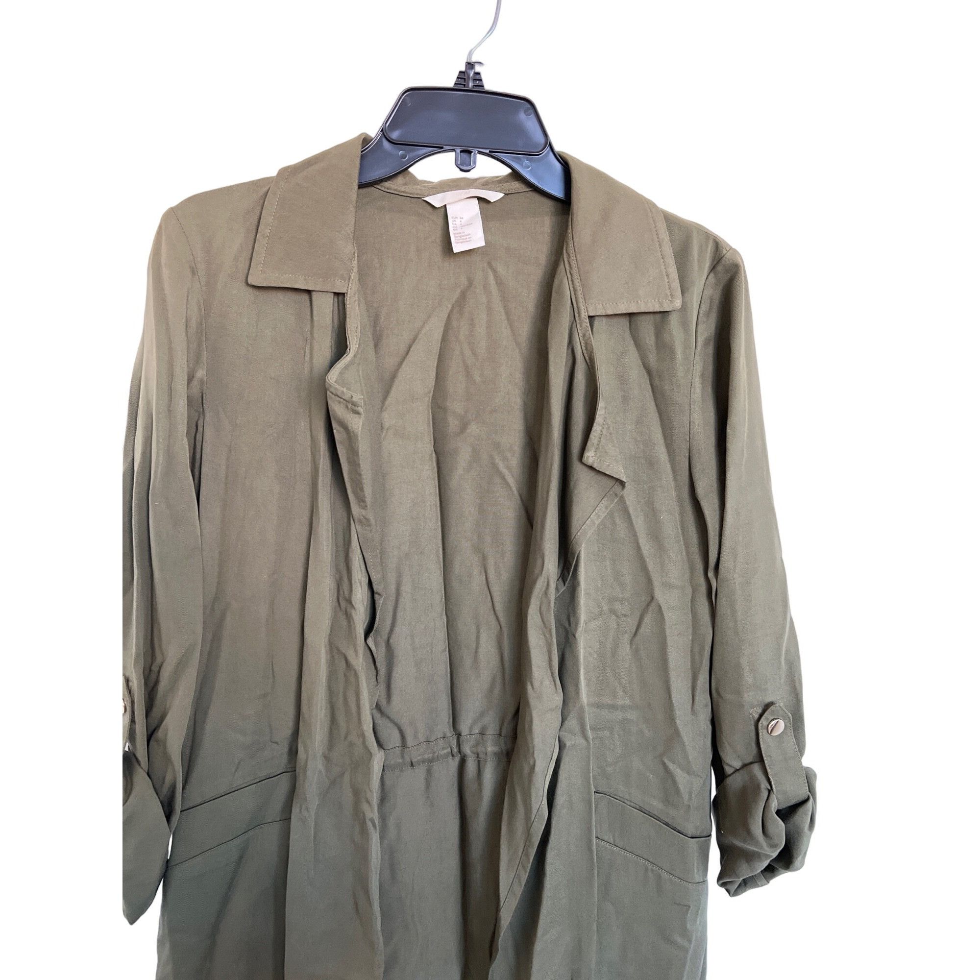 H&M H&M Hunter Green Lyocell Duster Jacket Size S / US 4 / IT 40 - 4 Thumbnail