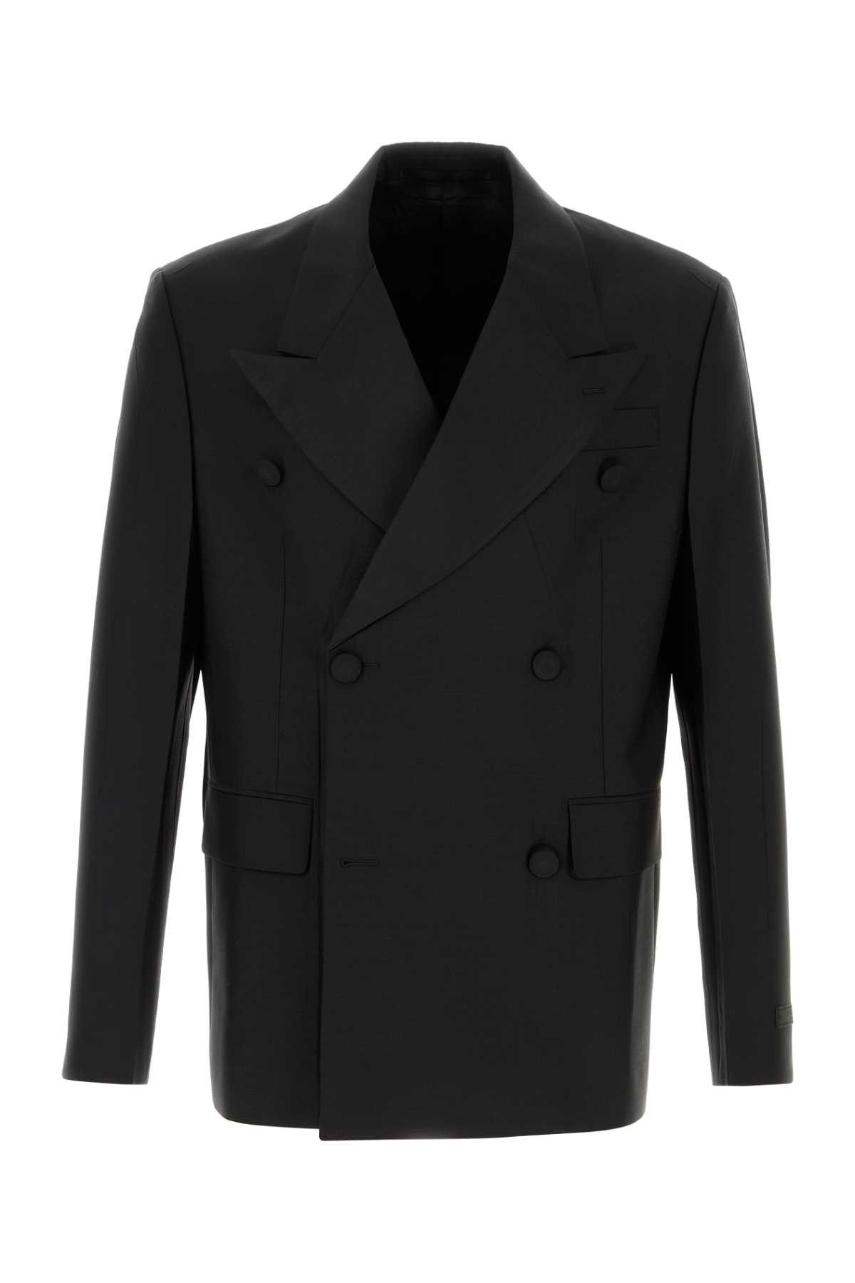 Prada Black Mohair Blend Blazer Size US XL / EU 56 / 4 - 1 Thumbnail