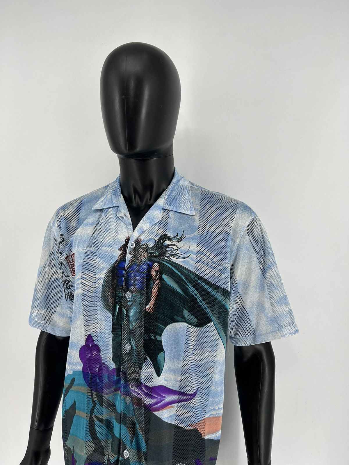 Japanese Brand Vintage Japanese Style Short Sleeve Mesh Shirt Streetwear Size US L / EU 52-54 / 3 - 4 Thumbnail