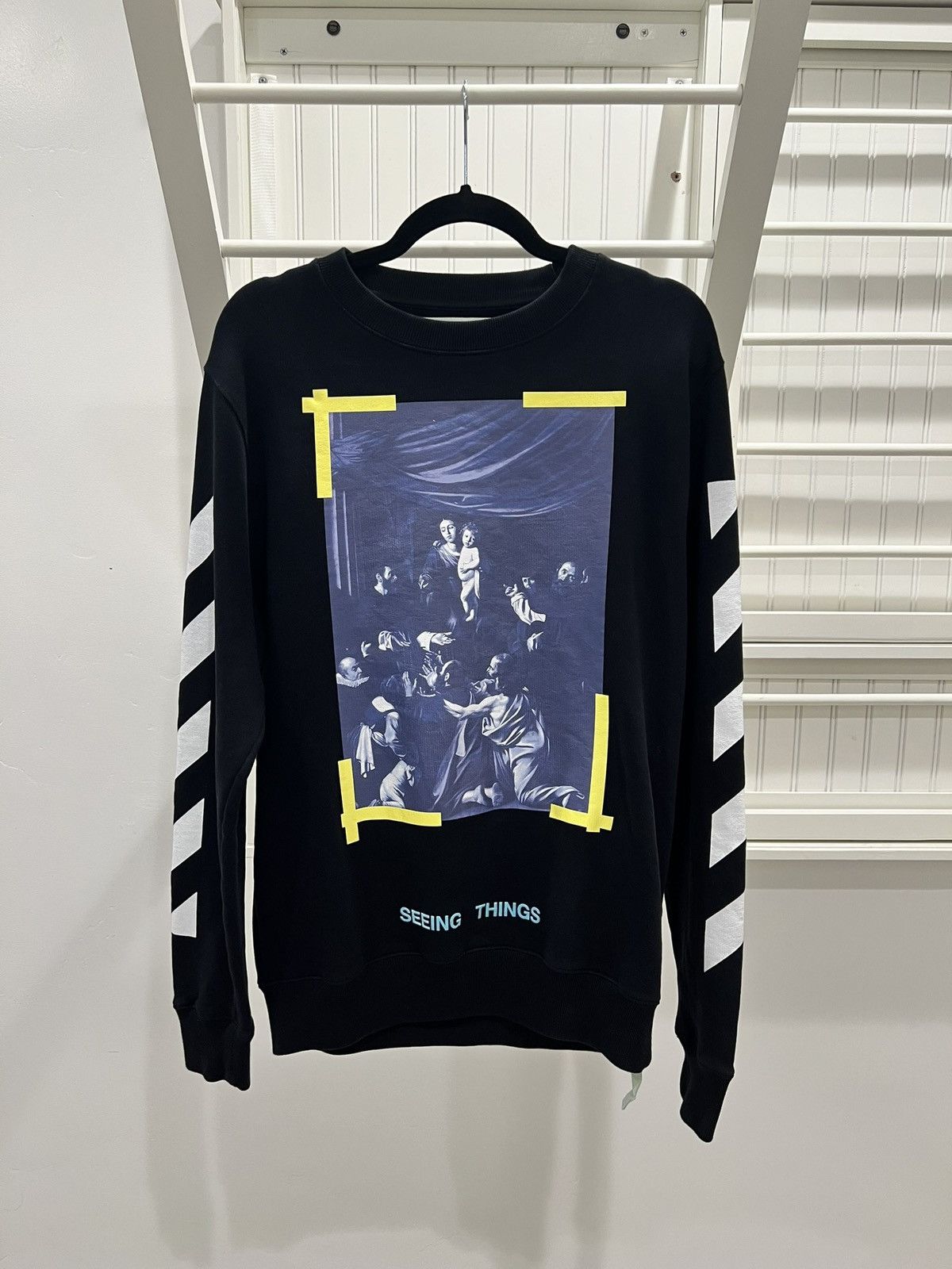 image of Off White Caravaggio Crewneck in Black, Men's (Size XS)