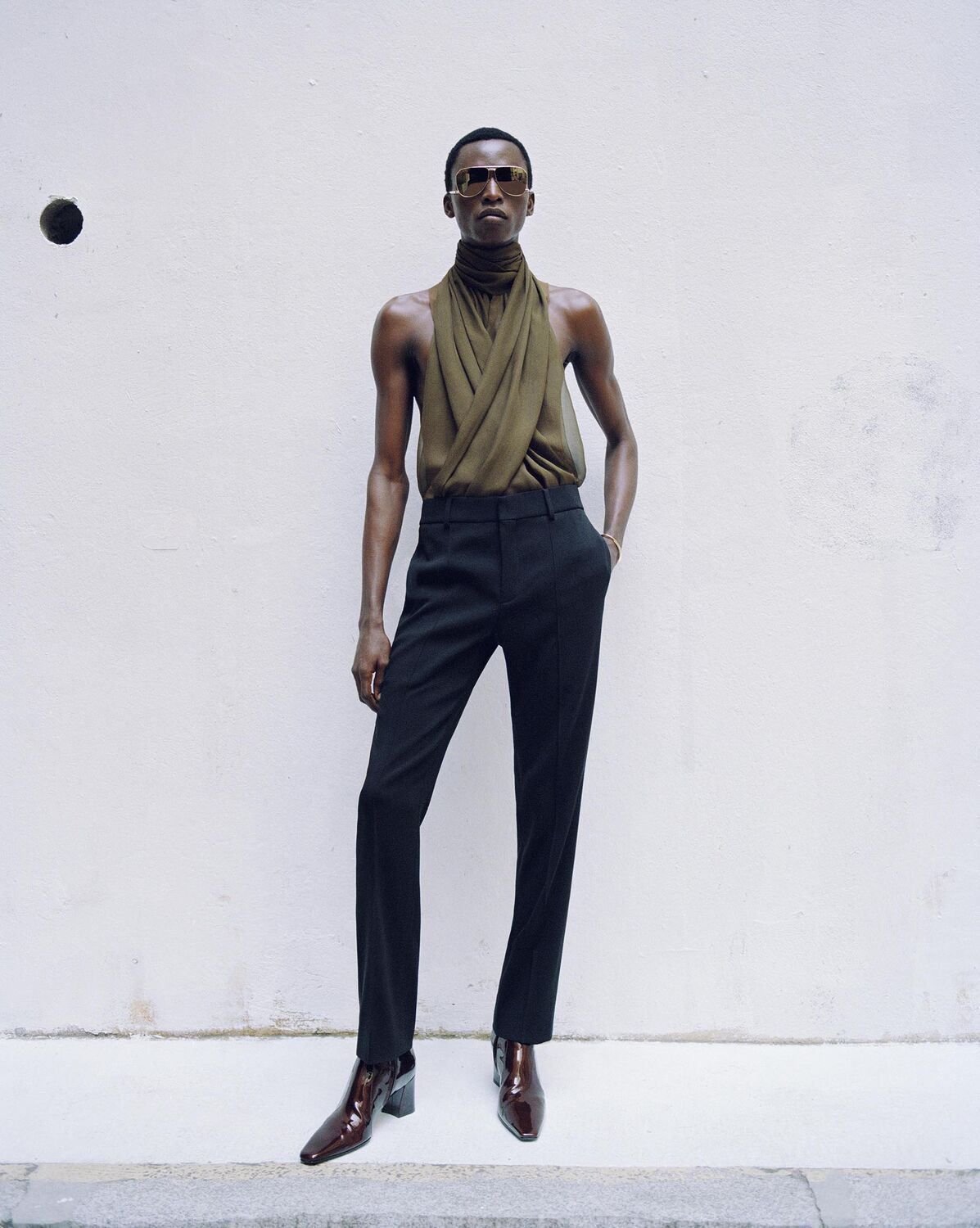 Saint Laurent Paris o1s1wg111124 Dup / Low-Rise Pants Stretch Gabardine in Black Size US 30 / EU 46 - 3 Thumbnail