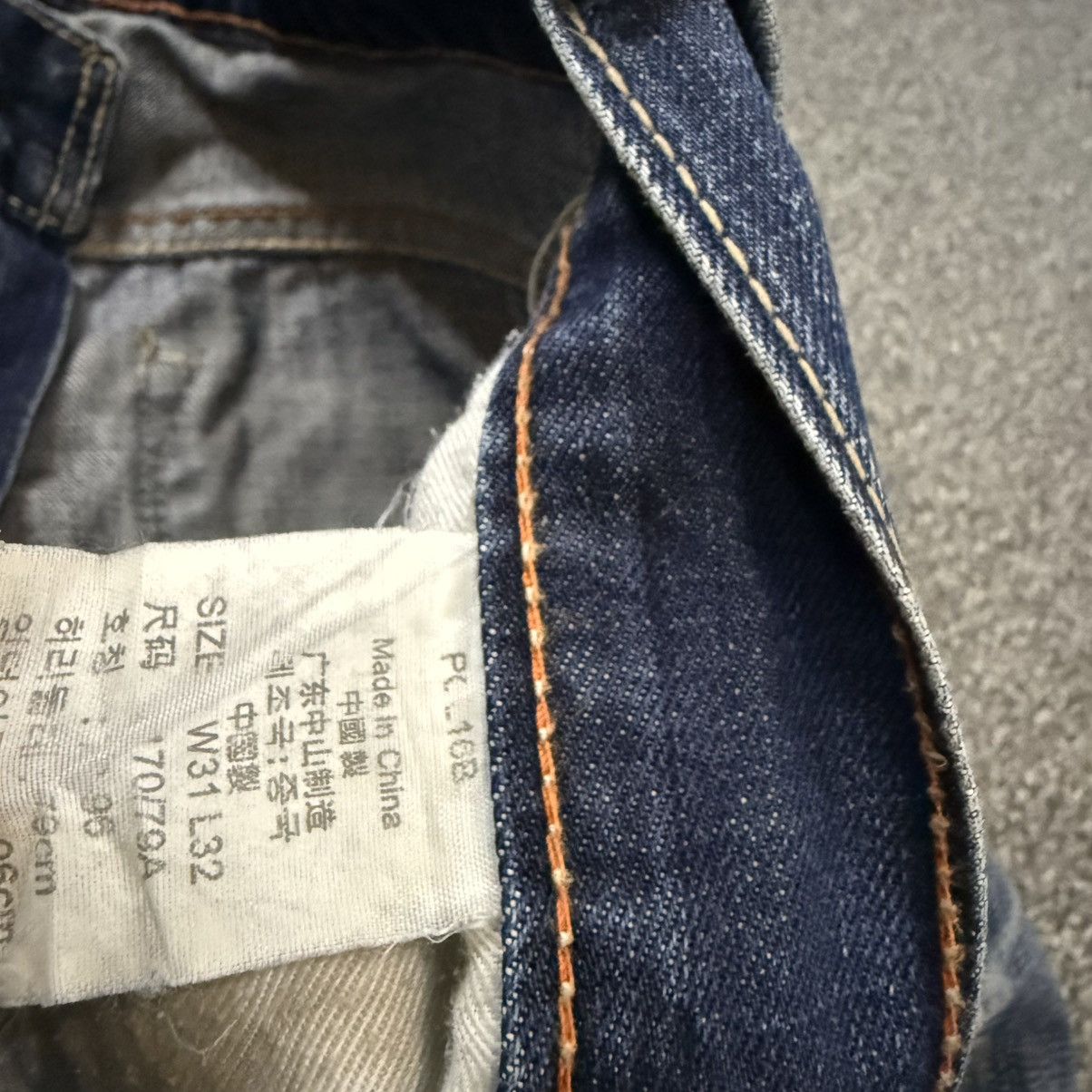 Levi's Made & Crafted Distressed Levis 504 Straight Unisex Y2k Washed Jeans Size US 31 - 15 Thumbnail