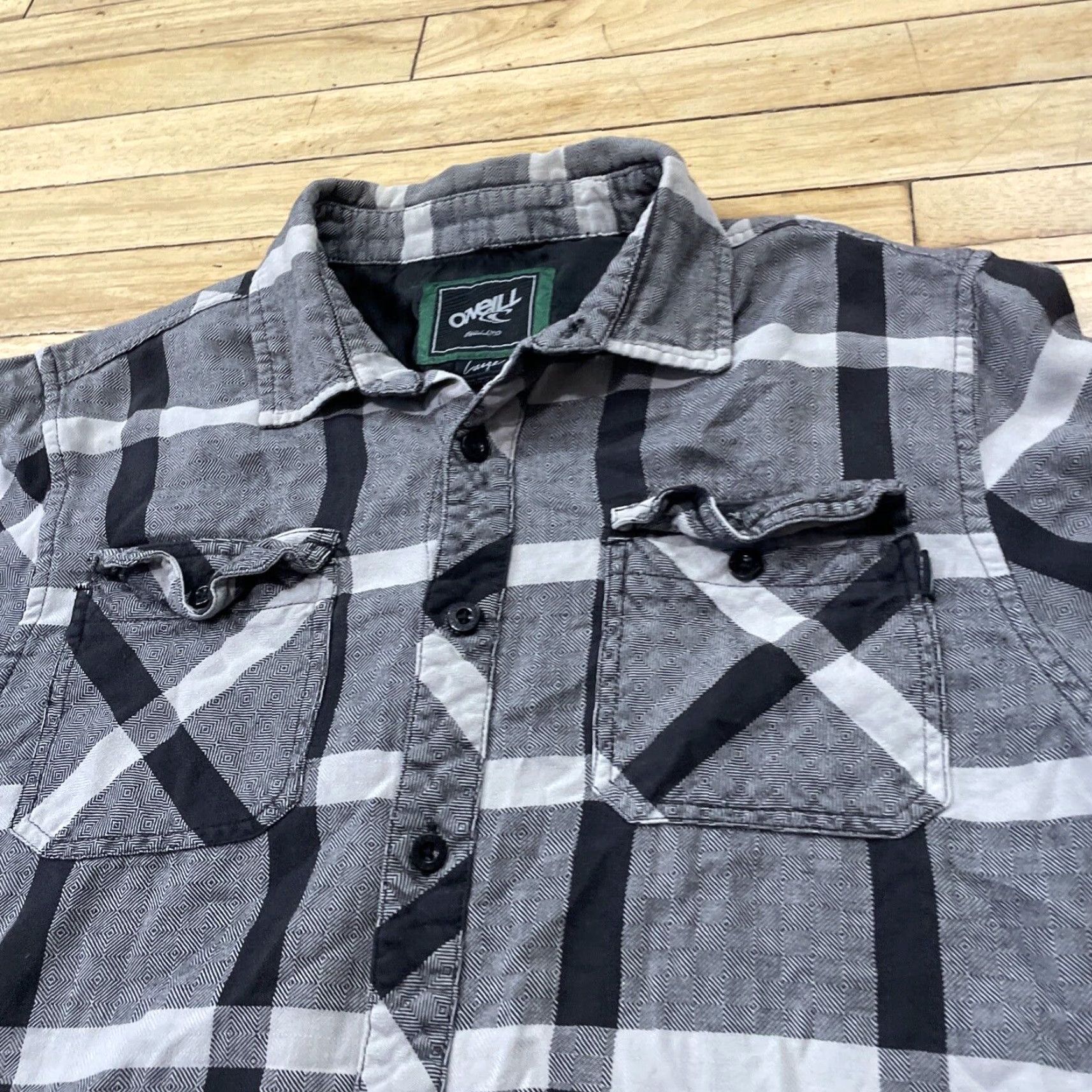 O'Neill VINTAGE O'Neill Flannel Button Shirt Men L Y2k Streetwear Skate Surf Grunge Gray Plaid L Size US L / EU 52-54 / 3 - 4 Thumbnail