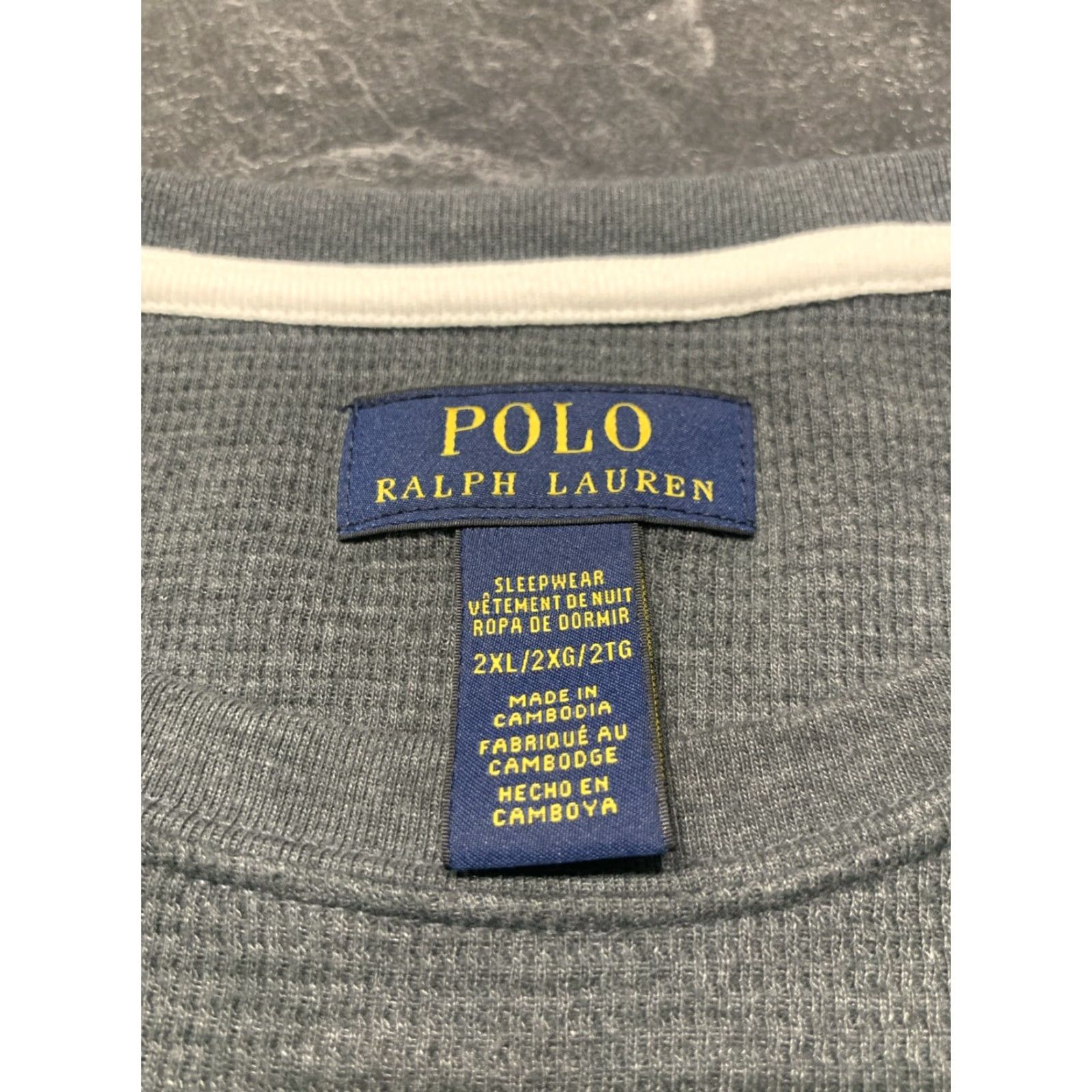 Polo Ralph Lauren Polo Ralph Lauren Thermal Shirt Men 2XL Long Sleeve Cotton Waffle Knit Gray Classic Size US XXL / EU 58 / 5 - 4 Thumbnail