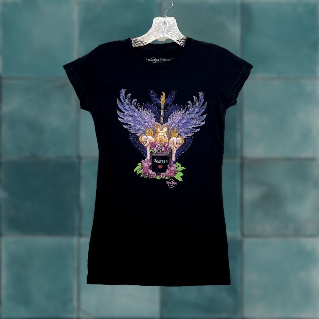 Hard Rock Cafe VINTAGE Hard Rock Shirt XS Small Y2K Shakira Studded Bling Cyber Tattoo Moto Womens S Size S / US 4 / IT 40 - 1 Thumbnail