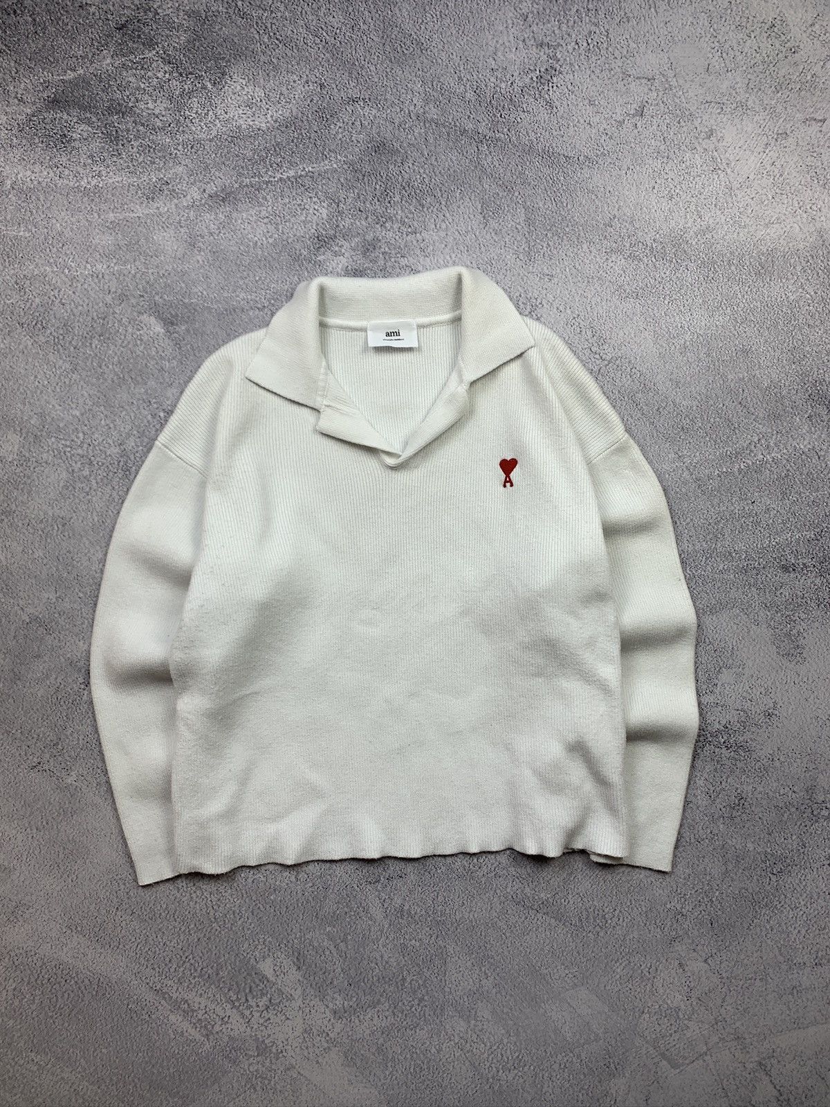 AMI Ami Womens White Sweater Size M Designer Knit Top Size M / US 6-8 / IT 42-44 - 1 Thumbnail
