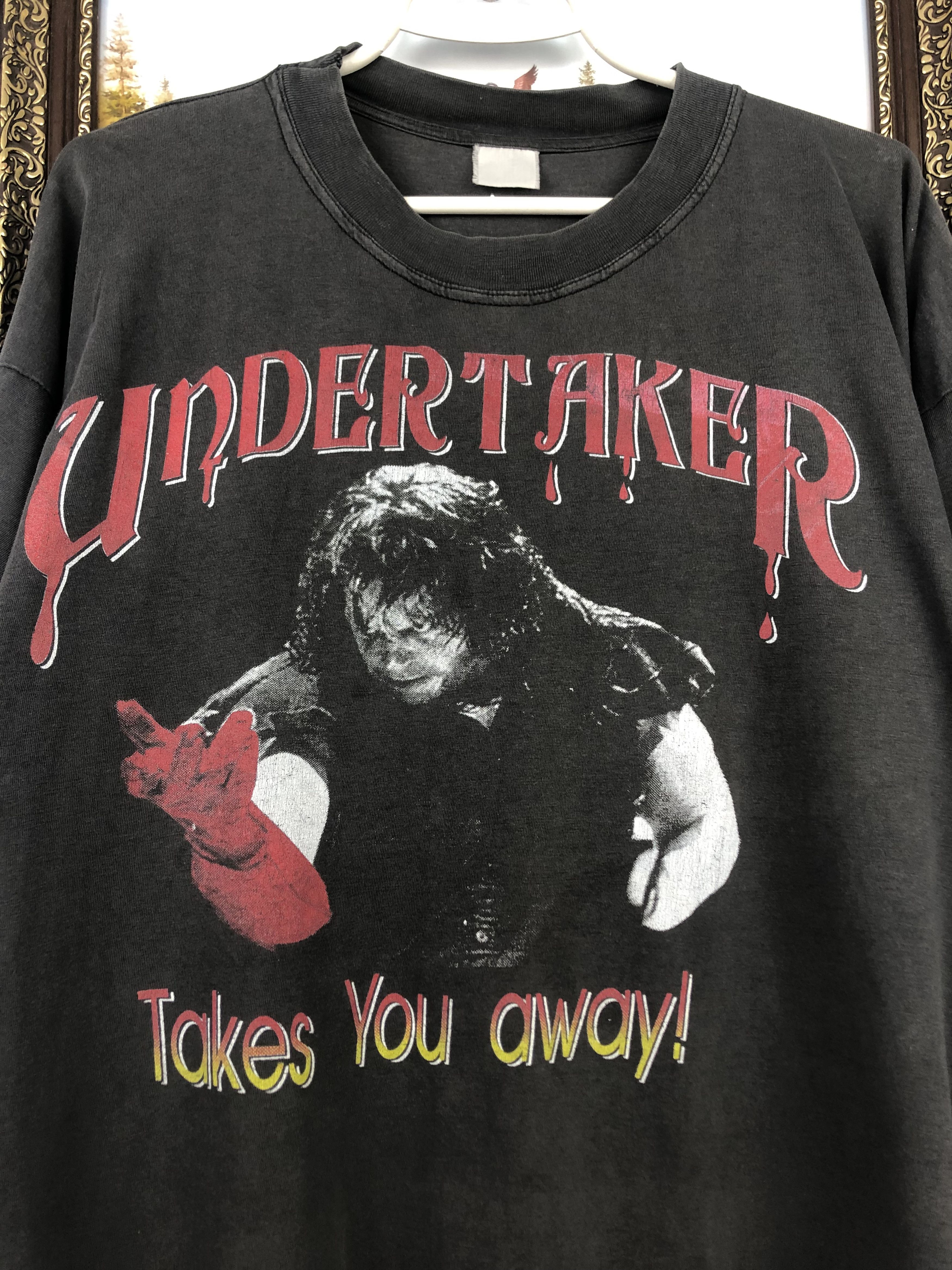 Band Tees × Vintage Vintage 90's Undertaker Takes you away WWF WWE Shirt Jersey Size US M / EU 48-50 / 2 - 5 Thumbnail