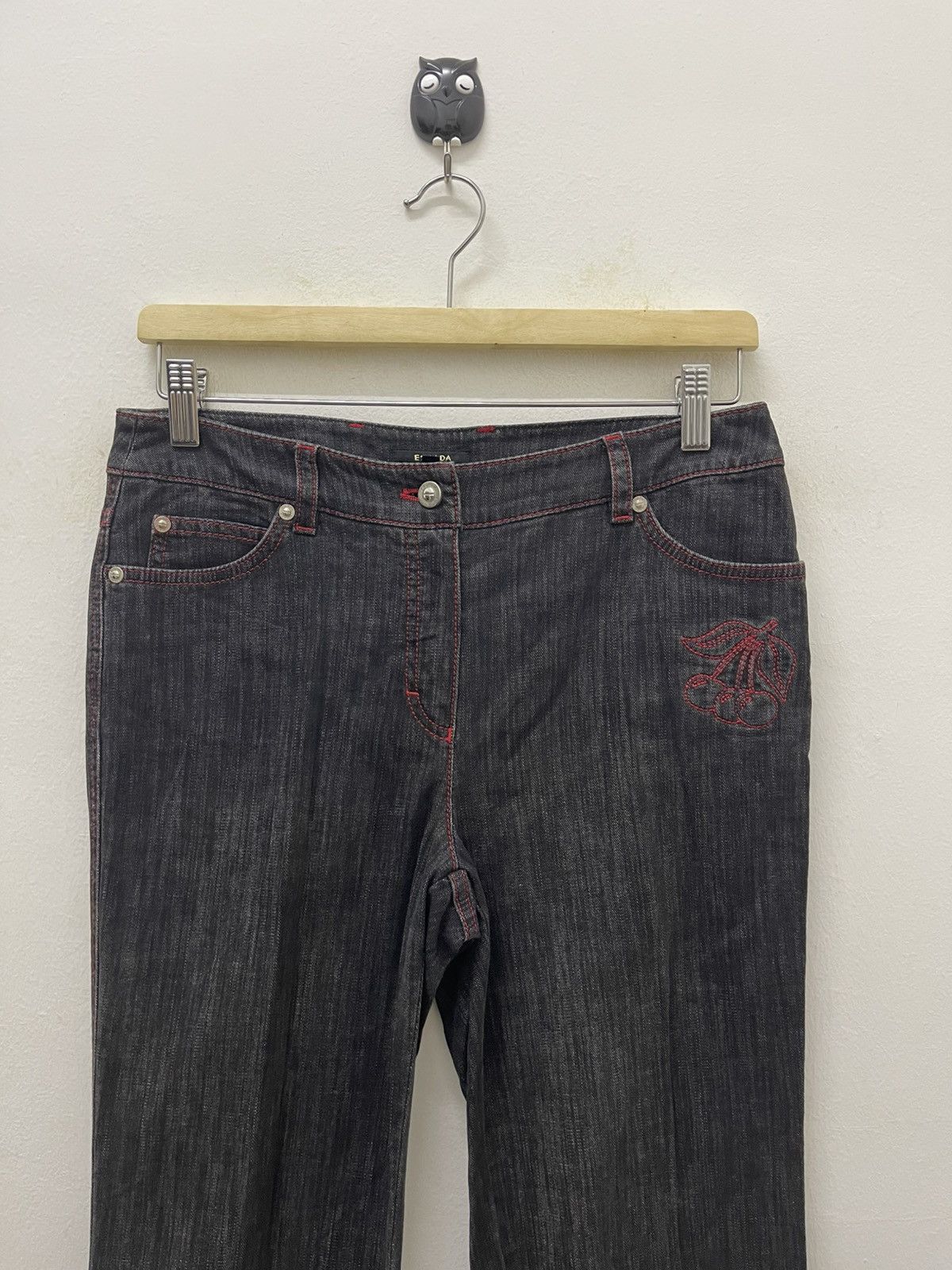 Escada Rare Vintage ESCADA Jeans Cherry Embroidered Flare Bootcut Size US 28 / EU 44 - 3 Thumbnail