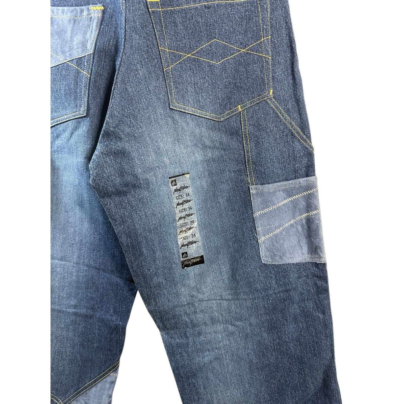 Other Vintage Johnny Blaze Suede Leather Patch Denim Jeans Y2K 90’ Size US 34 / EU 50 - 7 Thumbnail