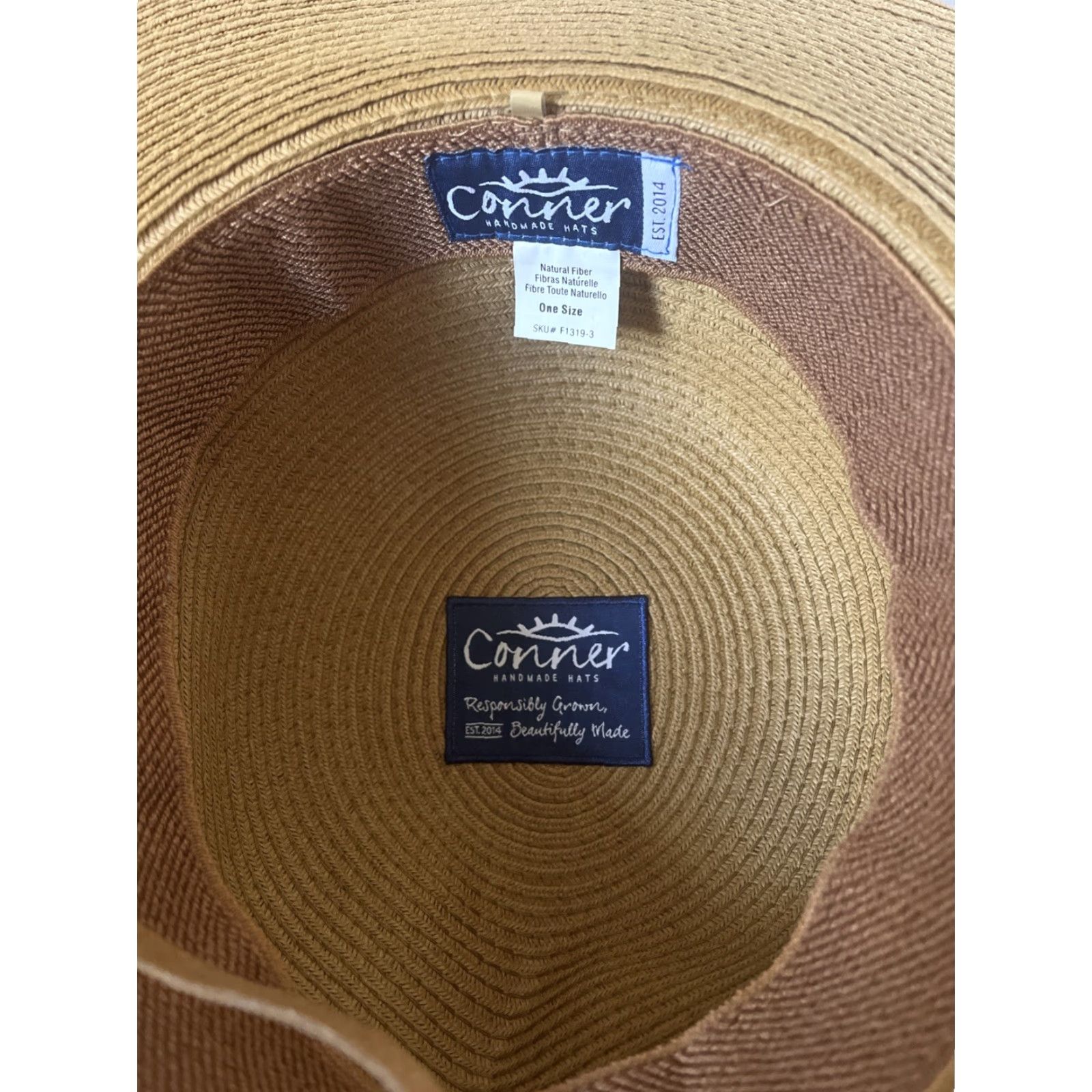 Vintage Connor Handmade 4” Wide Brim Natural Fibers Sun Hat For Camping Kayaking Garden Size ONE SIZE - 3 Thumbnail