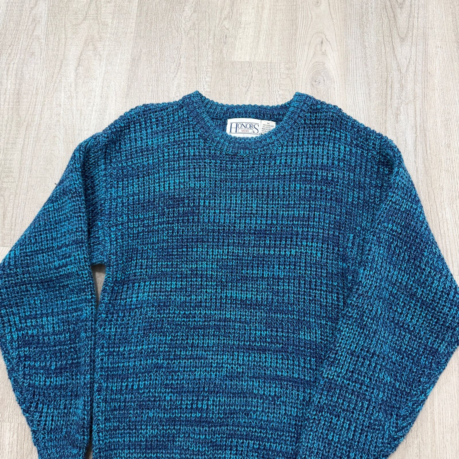 Vintage Vintage Honors Sweater Men's Medium Blue Crewneck Knit 90s Size US M / EU 48-50 / 2 - 2 Thumbnail