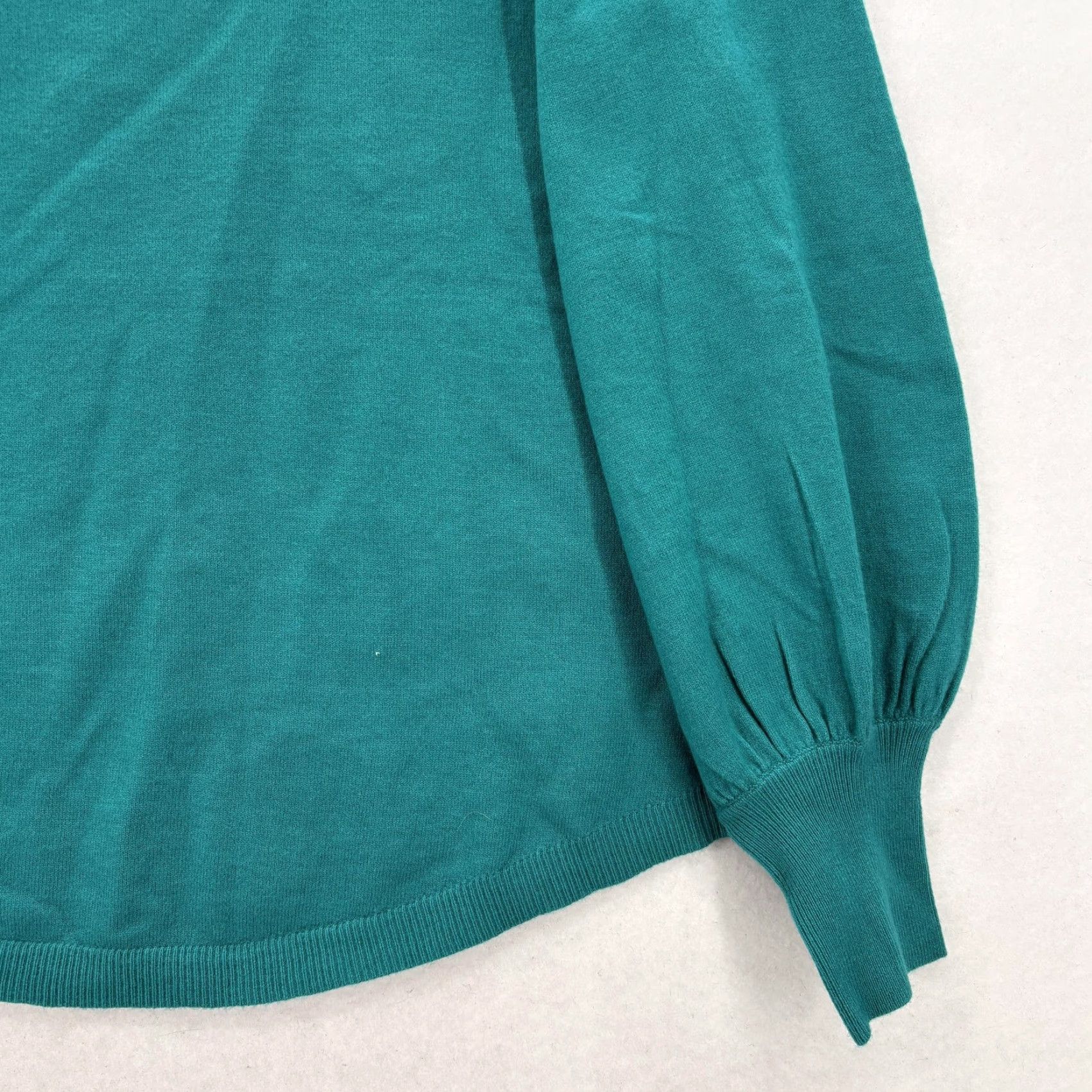 Vintage Chicos Sweater Womens M Green Cozy Pullover Balloon Sleeve Knit Top Soft Crew Neck Long Sleeve Size M / US 6-8 / IT 42-44 - 3 Thumbnail