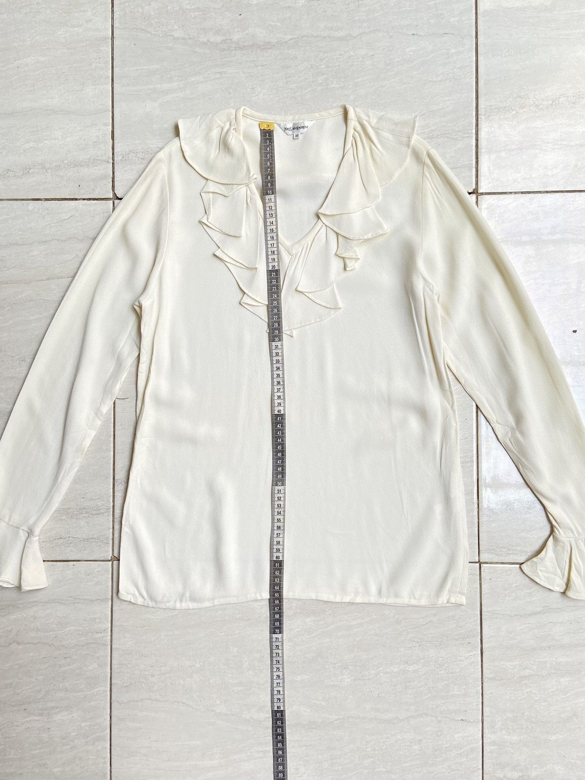 Yves Saint Laurent Yves Saint Laurent White Blouse Size XS / US 0-2 / IT 36-38 - 2 Thumbnail