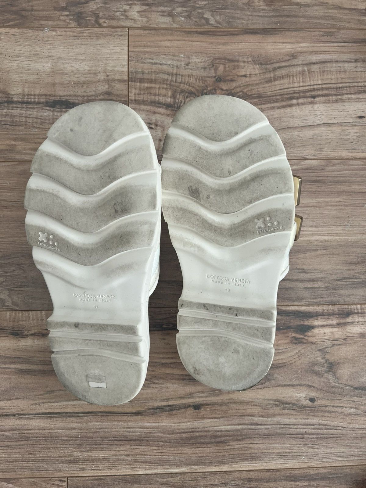 Bottega Veneta Bottega Veneta Flash Leather Strap Sandals - White / Gold Size US 10 / EU 43 - 7 Thumbnail