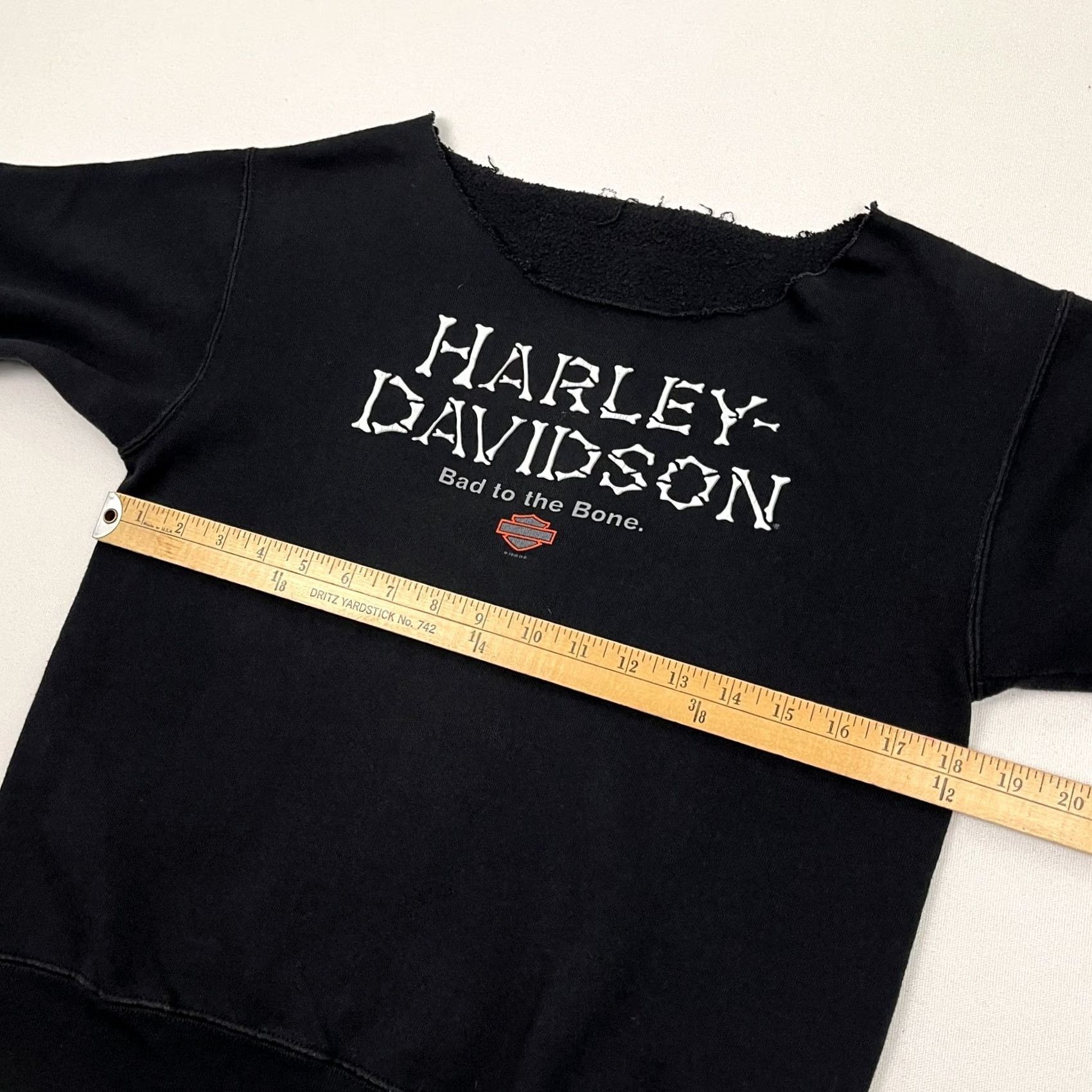 Harley Davidson VTG 90s Harley-Davidson Sweatshirt Womens S/M Bad to Bone Skeleton Crew Nero/Black Size M / US 6-8 / IT 42-44 - 6 Thumbnail