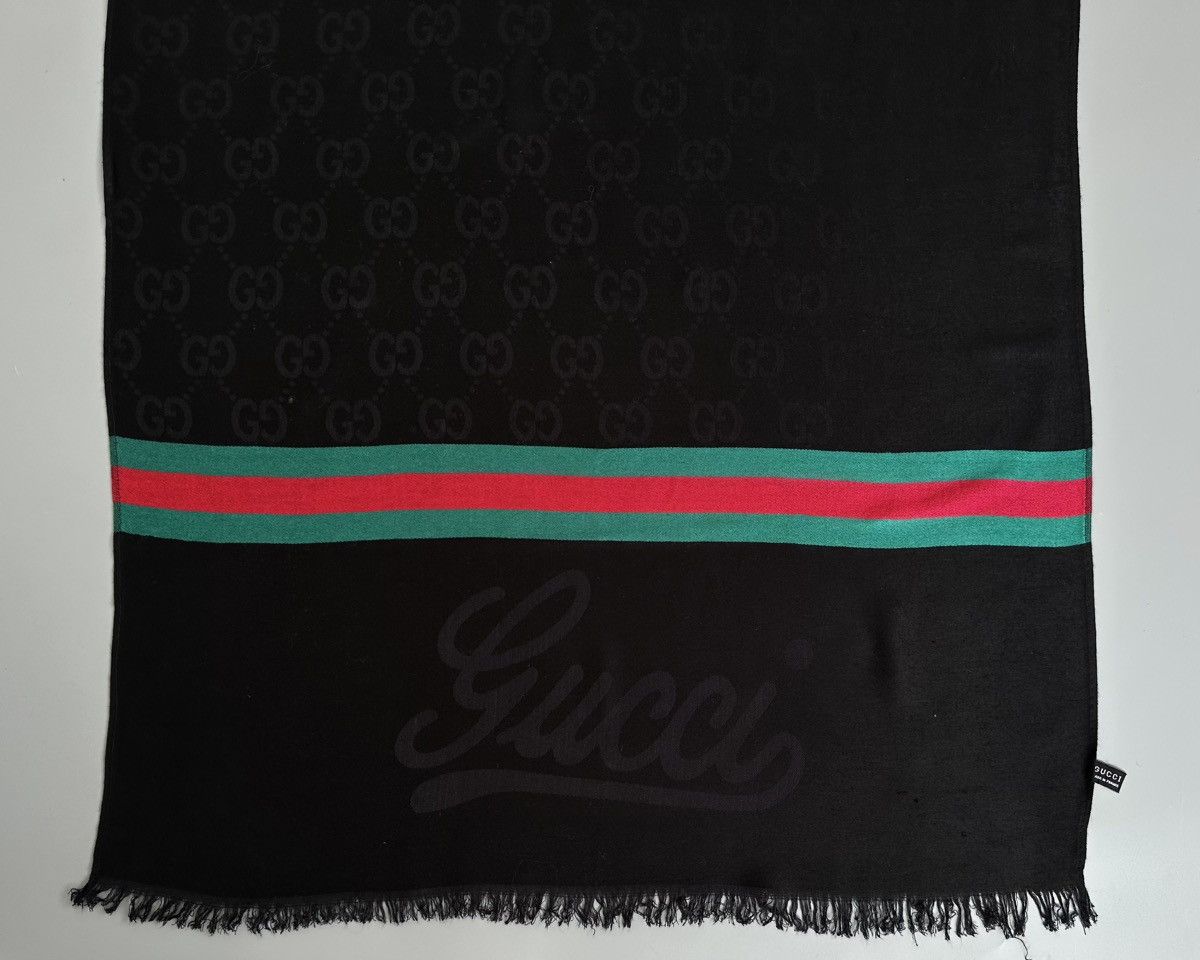 Gucci Gucci Cashmere Silk GG Jacquard Monogram Fringed Scarf Size ONE SIZE - 9 Thumbnail
