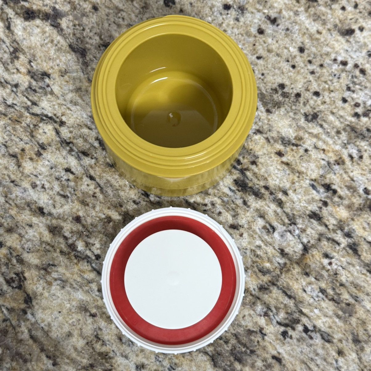 Vintage 1960s Thermos King-Seeley #1155 Harvest Gold Snak Jar 6 OZ Size ONE SIZE - 4 Thumbnail