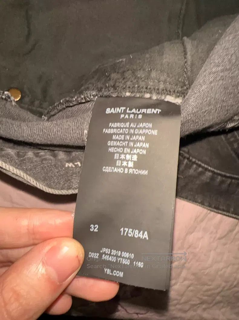 Saint Laurent Paris Saint Laurent Paris Classic Cat Whisker Water Ripple Washe Size US 32 / EU 48 - 4 Thumbnail
