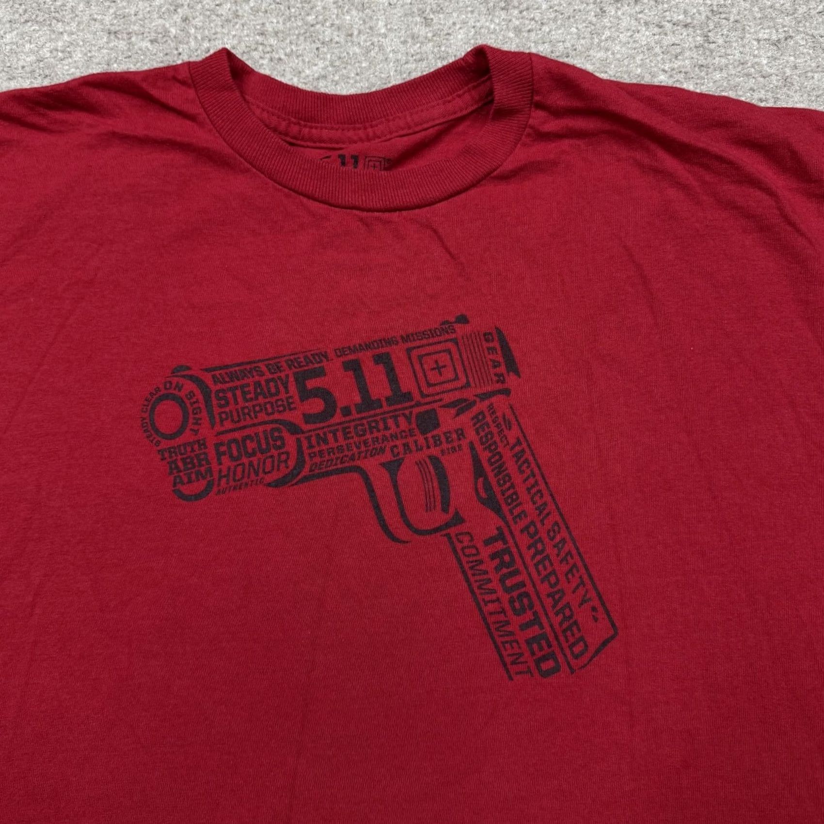 Vintage 5.11 Tactical Men's Shirt M Red Short Sleeve Graphic Tee Shirt Mens Regular Fit Breathable Cotton 5.11 Logo Military Outdoor Modern Tee Size US M / EU 48-50 / 2 - 3 Thumbnail