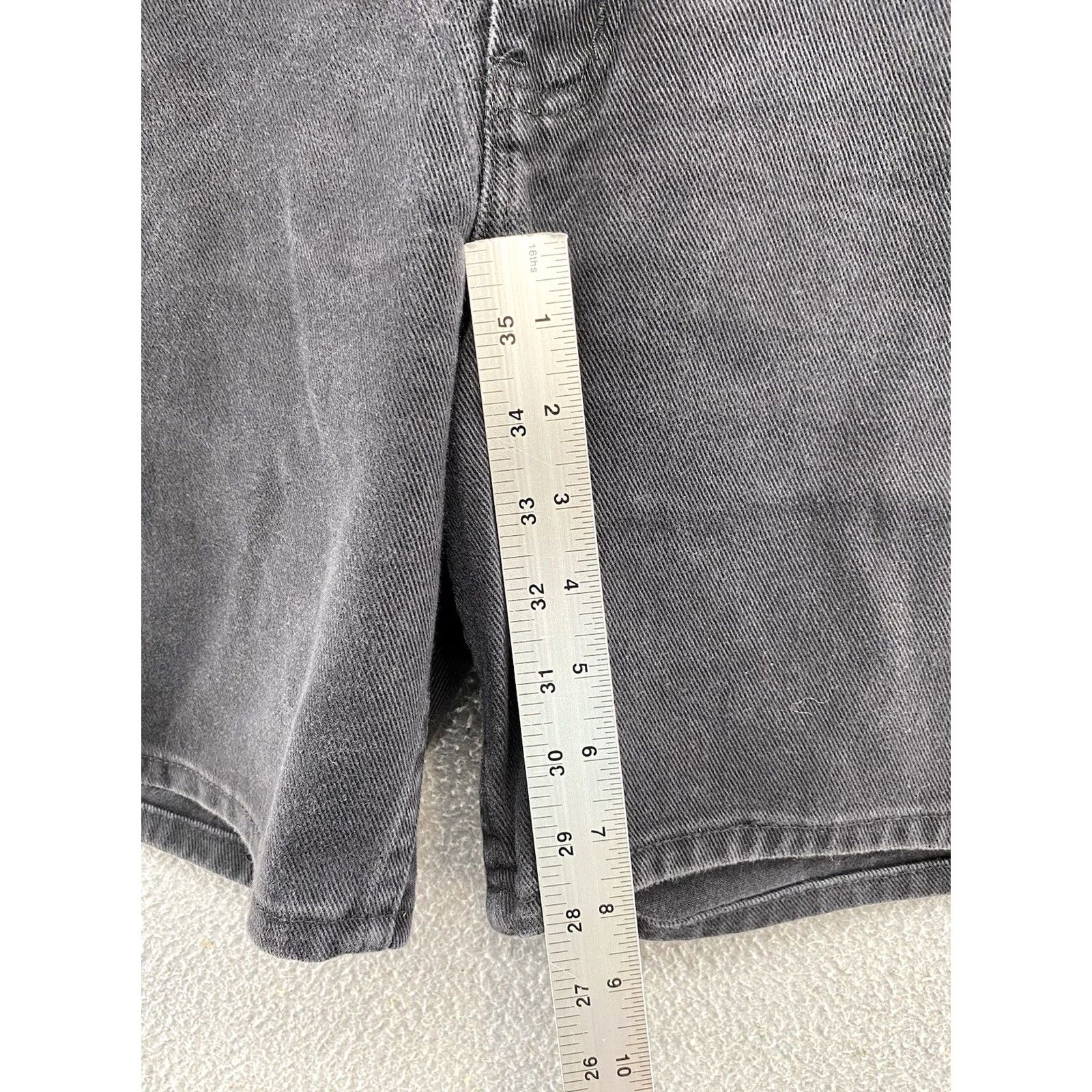 Faded Glory VINTAGE Faded Glory Women’s Black Denim USA Made Jean Mom Shorts 18 Slim Fast Front Pockets Belt Loops Distressed/Cuffed Spring Summer Womens BMI? Size 40" / US 18 - 6 Thumbnail
