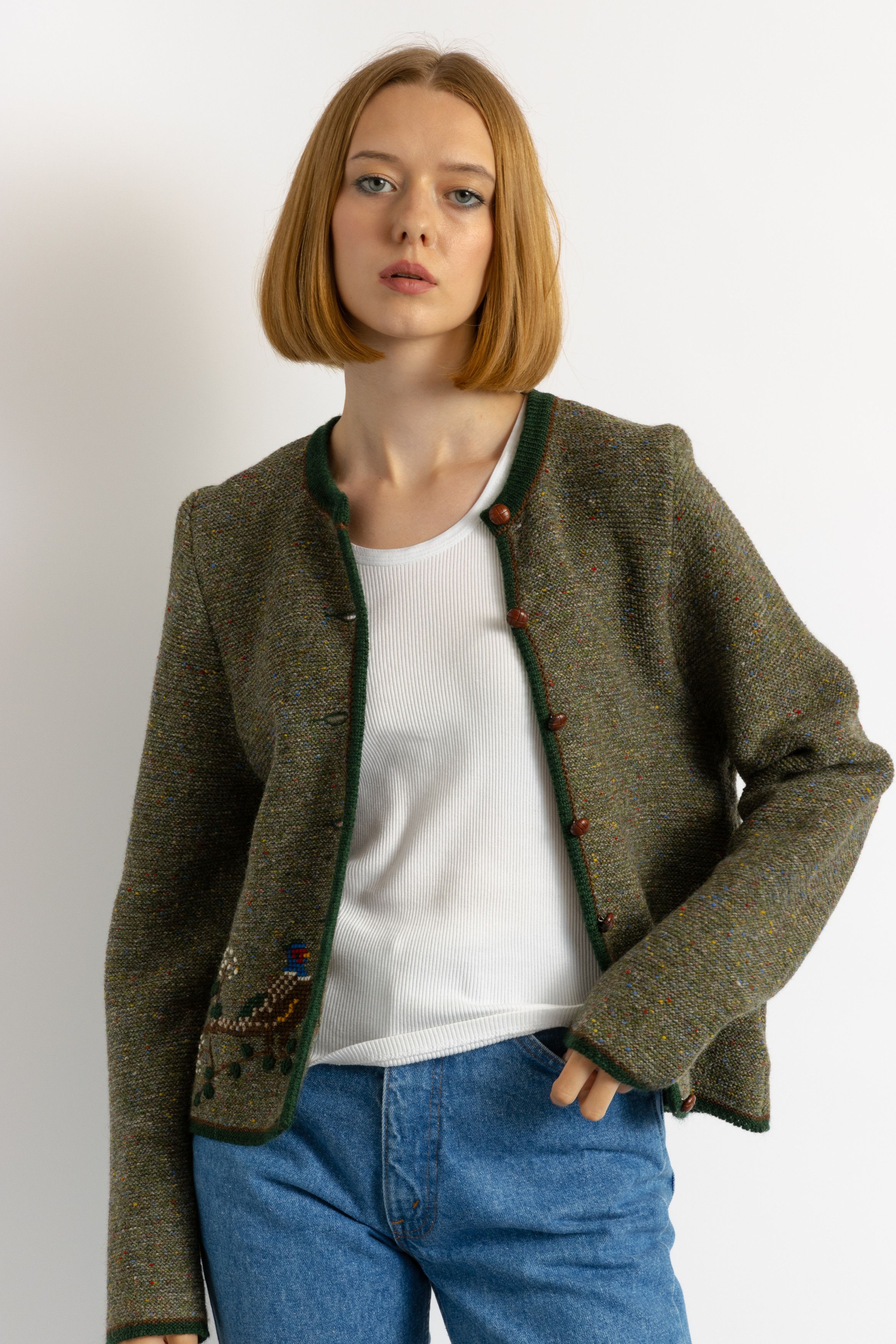 Vintage vintage cardigan embroidered puffy sleeves cardigan 8686 Size S / US 4 / IT 40 - 2 Thumbnail