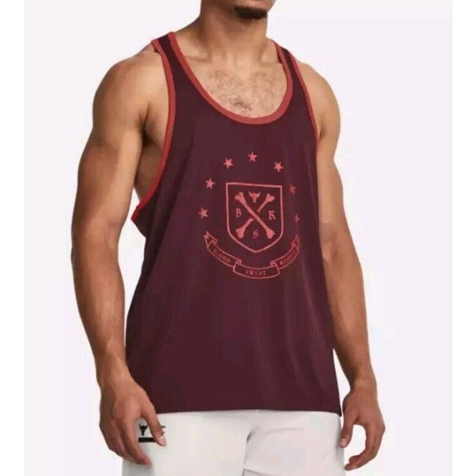 Under Armour Under Armour Project Rock Tank Top Men's L Maroon Red Size US L / EU 52-54 / 3 - 1 Thumbnail