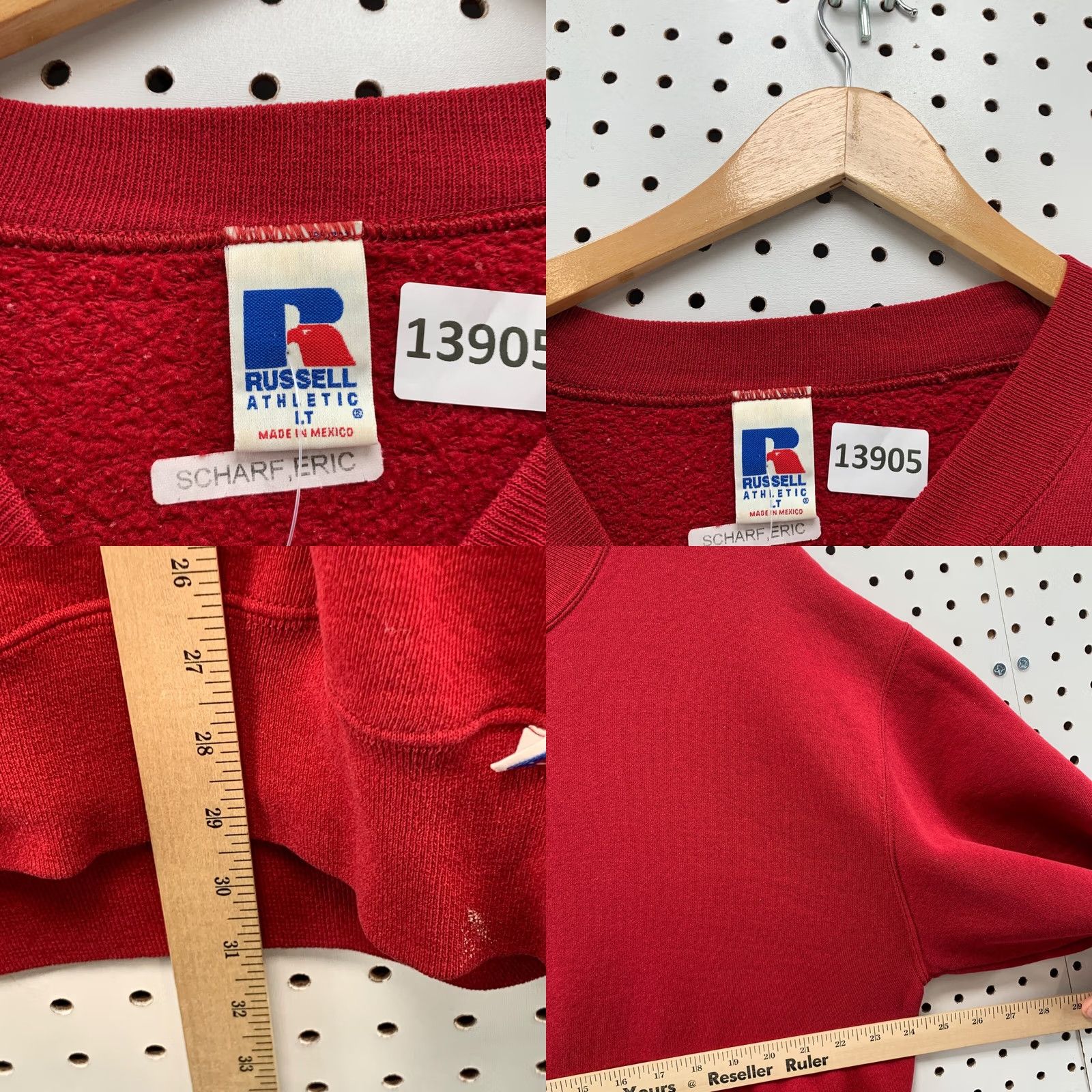 Russell Athletic VINTAGE Russell Athletic Sweatshirt Mens Large Tall LT Red Fleece Crewneck Sports 90s Men Größen? Size US L / EU 52-54 / 3 - 9 Thumbnail
