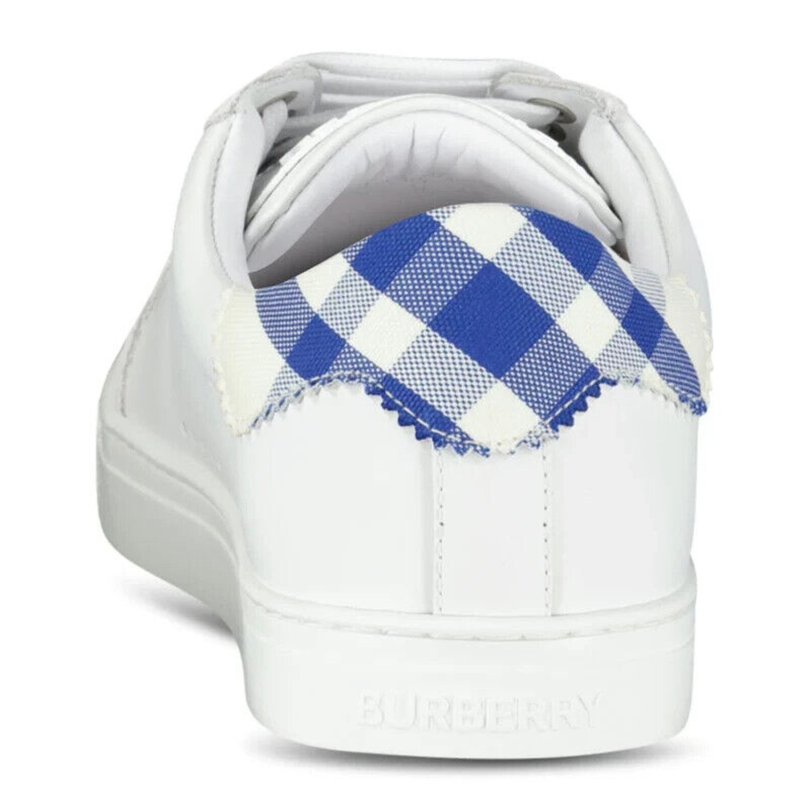 Burberry BURBERRY ROBIN WHITE BLUE CHECK LEATHER LOGO SNEAKERS 11.5 Size US 11.5 / EU 44-45 - 10 Thumbnail