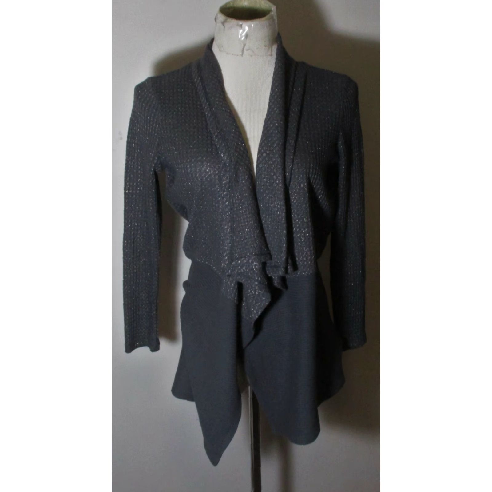 Juicy Couture JUICY COUTURE Cardigan Sweater Gray Metallic Wrap Women's S Casual All Seasons Size S / US 4 / IT 40 - 2 Thumbnail