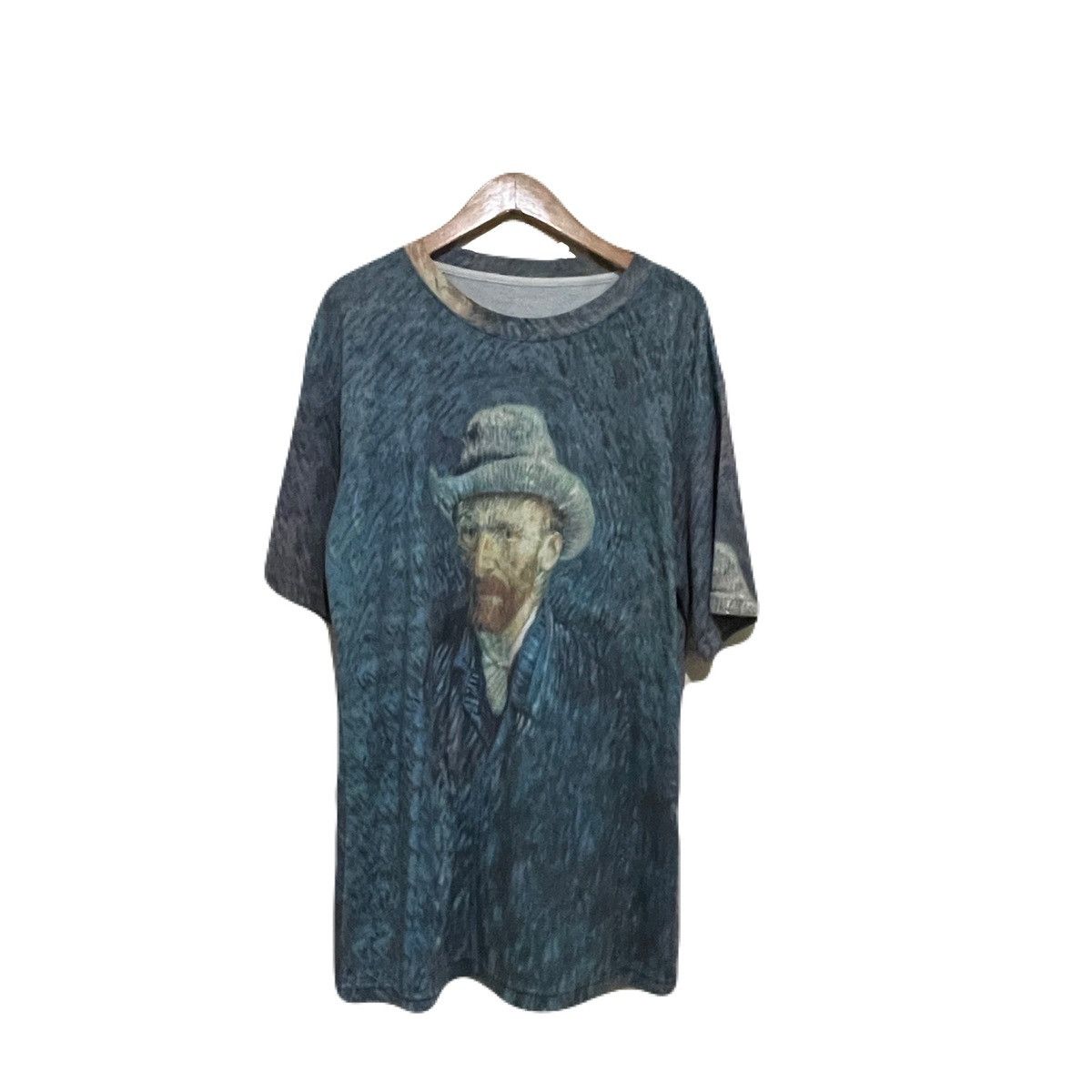 Image of Art Vincent Van Gogh Self Portrait Aop Tee in Blue, Men's (Size XL)